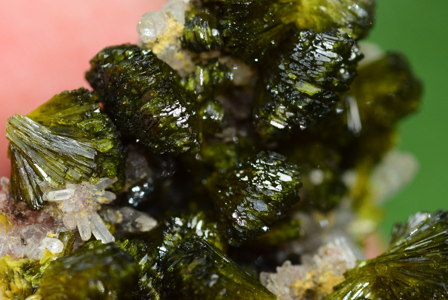 Stunning Epidote in Quartz Cluster from Imilchil, Morocco - A Unique Piece - MeteoriteNwa.com