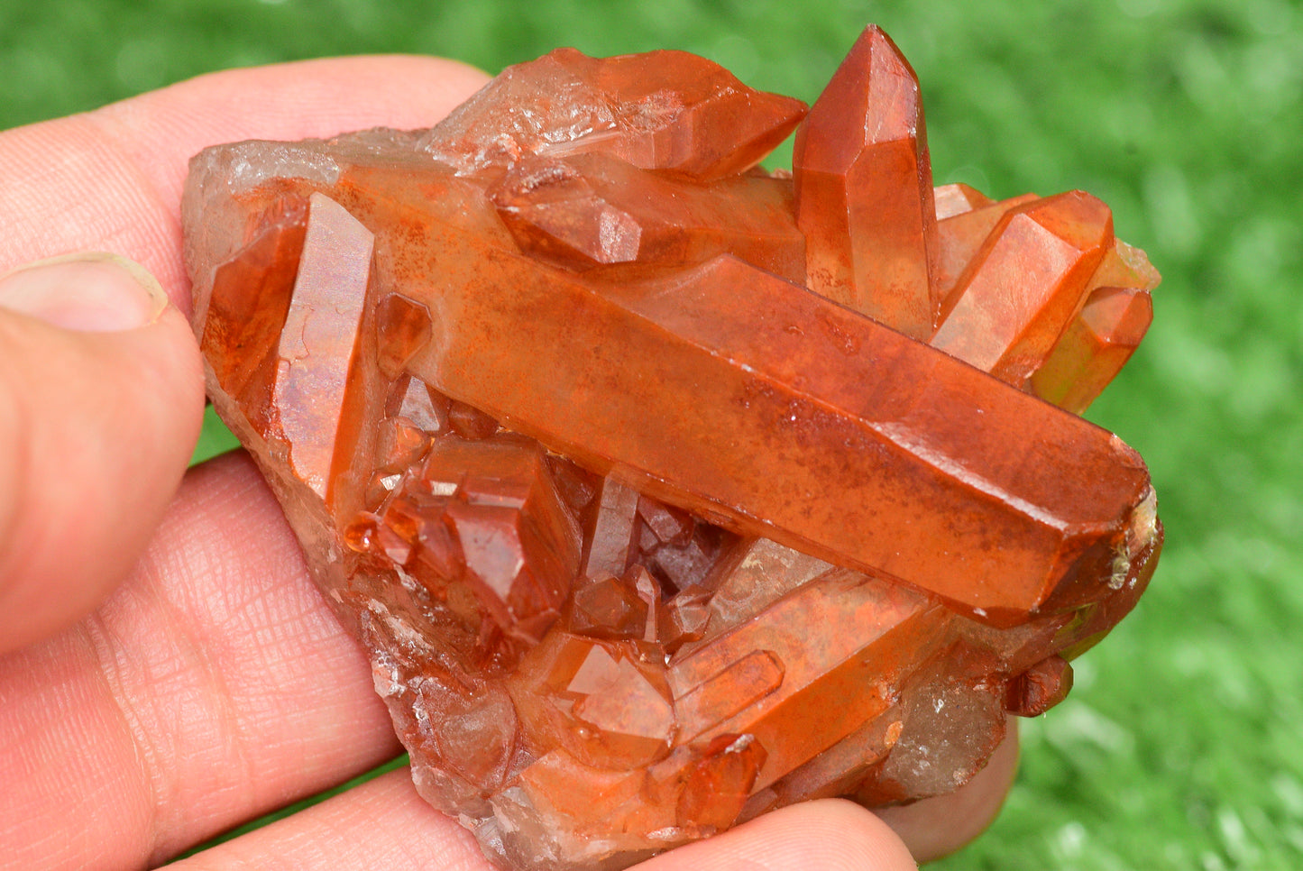 Red Hematoid Quartz Genuine Gemstone Sharp Tower Pointy Cluster Freeform Crystal from Morocco Fire Quartz Red Hematite - MeteoriteNwa.com