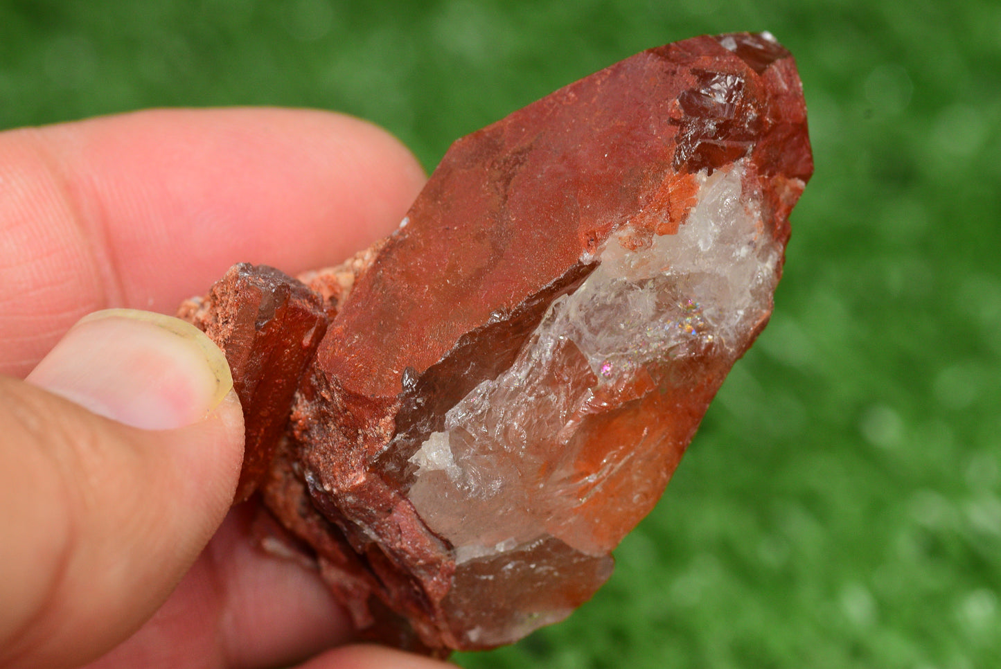 Red Hematoid Quartz Genuine Gemstone Sharp Tower Pointy Cluster Freeform Crystal from Morocco Fire Quartz Red Hematite - MeteoriteNwa.com