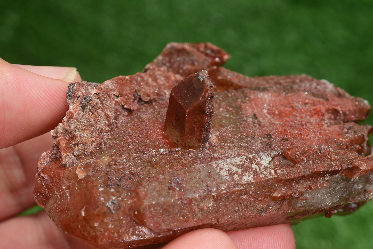 Red Hematoid Quartz Genuine Gemstone Sharp Tower Pointy Cluster Freeform Crystal from Morocco Fire Quartz Red Hematite - MeteoriteNwa.com