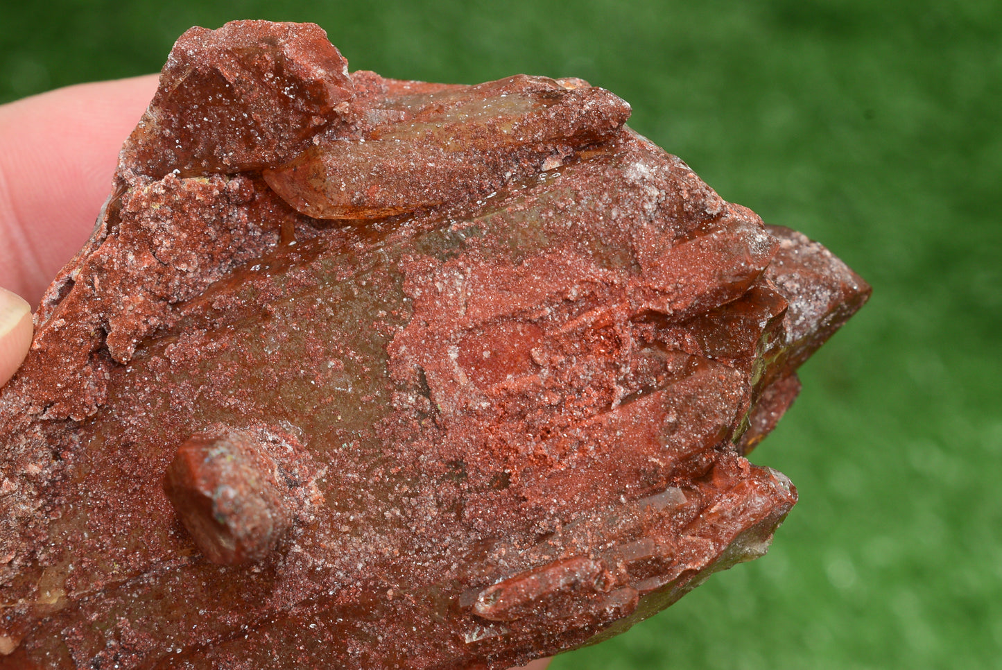 Red Hematoid Quartz Genuine Gemstone Sharp Tower Pointy Cluster Freeform Crystal from Morocco Fire Quartz Red Hematite - MeteoriteNwa.com