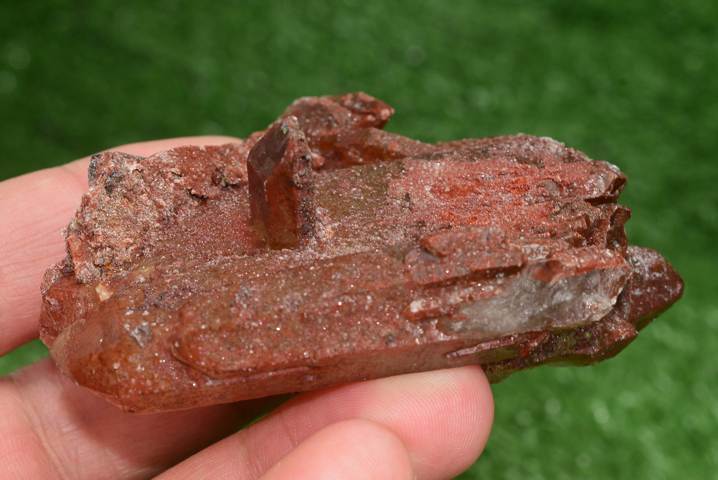 Red Hematoid Quartz Genuine Gemstone Sharp Tower Pointy Cluster Freeform Crystal from Morocco Fire Quartz Red Hematite - MeteoriteNwa.com