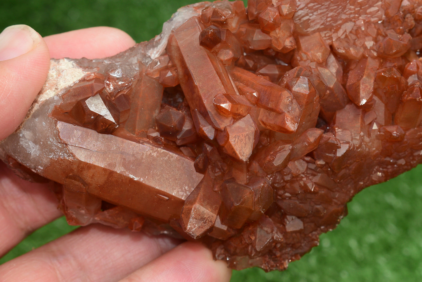 Red Hematoid Quartz Genuine Gemstone Sharp Tower Pointy Cluster Freeform Crystal from Morocco Fire Quartz Red Hematite - MeteoriteNwa.com