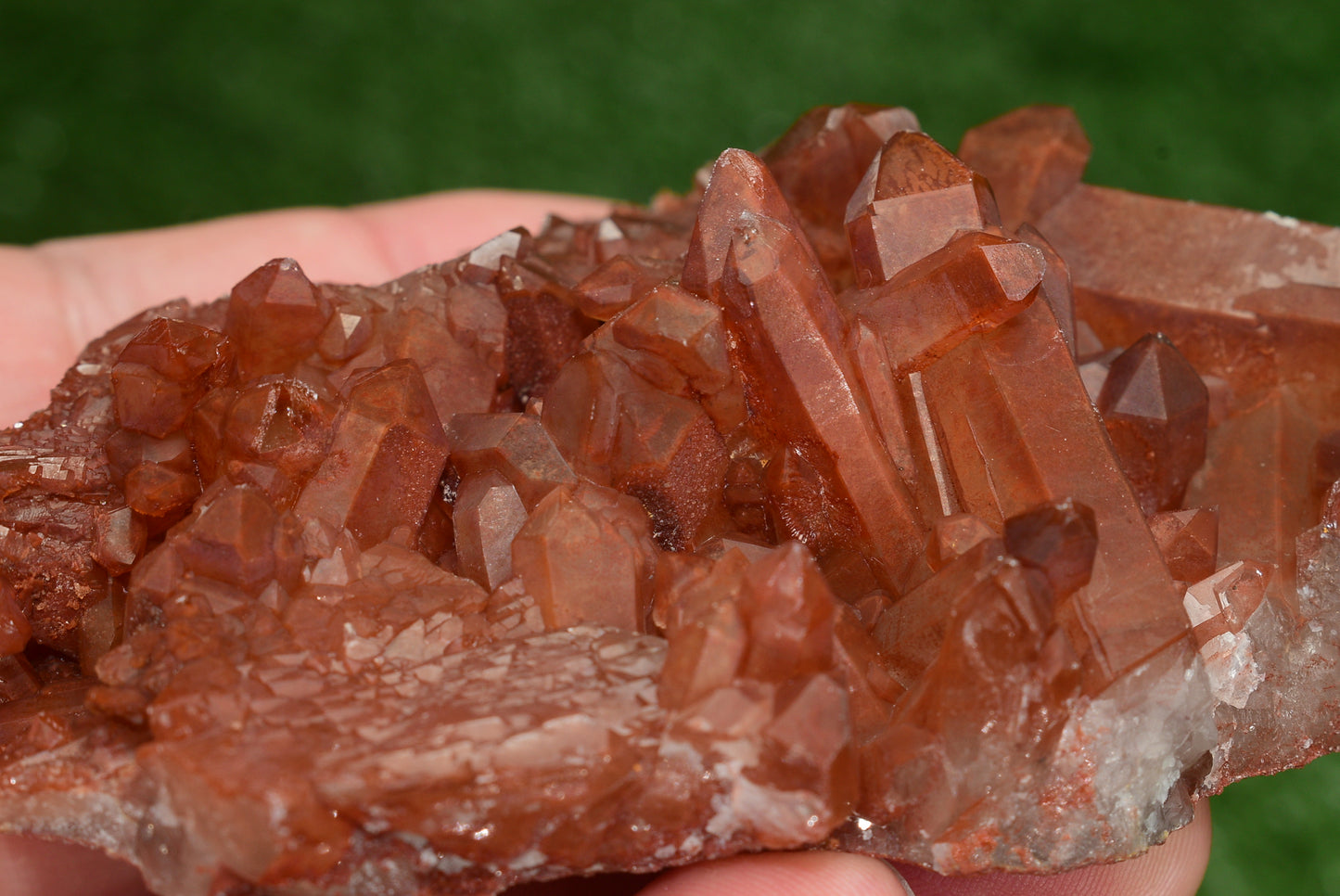 Red Hematoid Quartz Genuine Gemstone Sharp Tower Pointy Cluster Freeform Crystal from Morocco Fire Quartz Red Hematite - MeteoriteNwa.com
