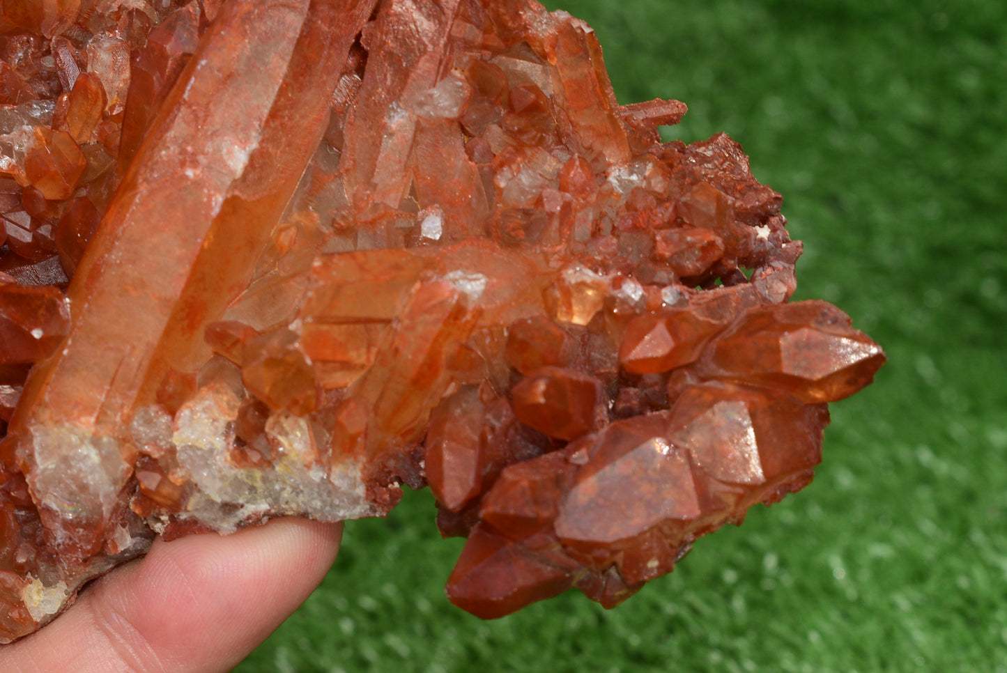 Red Hematoid Quartz Genuine Gemstone Sharp Tower Pointy Cluster Freeform Crystal from Morocco Fire Quartz Red Hematite - MeteoriteNwa.com