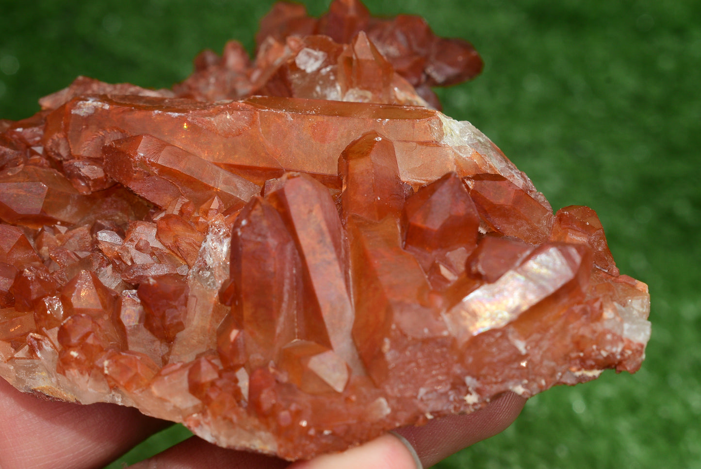 Red Hematoid Quartz Genuine Gemstone Sharp Tower Pointy Cluster Freeform Crystal from Morocco Fire Quartz Red Hematite - MeteoriteNwa.com