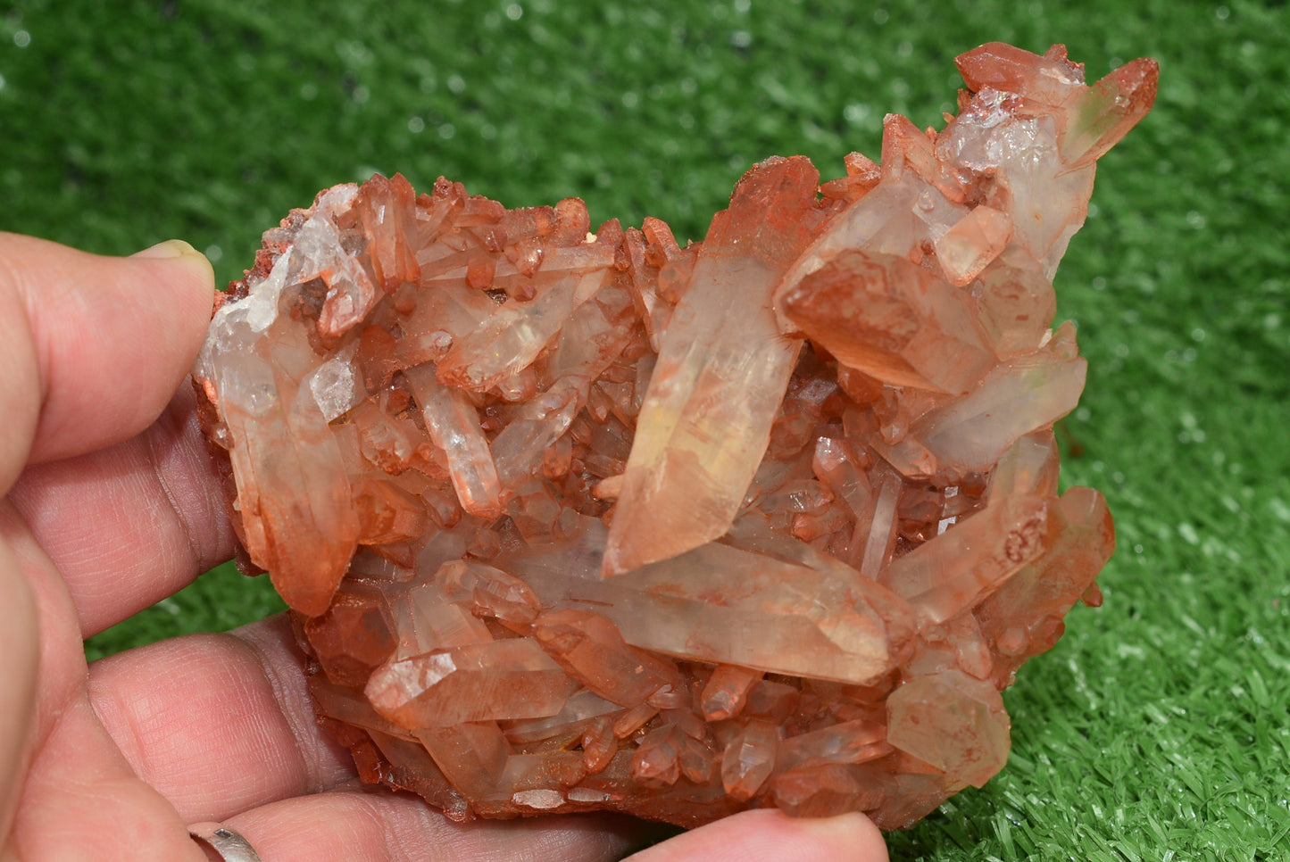 Red Hematoid Quartz Genuine Gemstone Sharp Tower Pointy Cluster Freeform Crystal from Morocco Fire Quartz Red Hematite - MeteoriteNwa.com