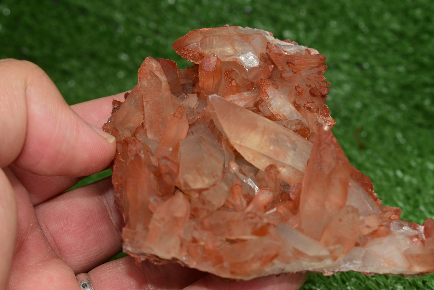 Red Hematoid Quartz Genuine Gemstone Sharp Tower Pointy Cluster Freeform Crystal from Morocco Fire Quartz Red Hematite - MeteoriteNwa.com