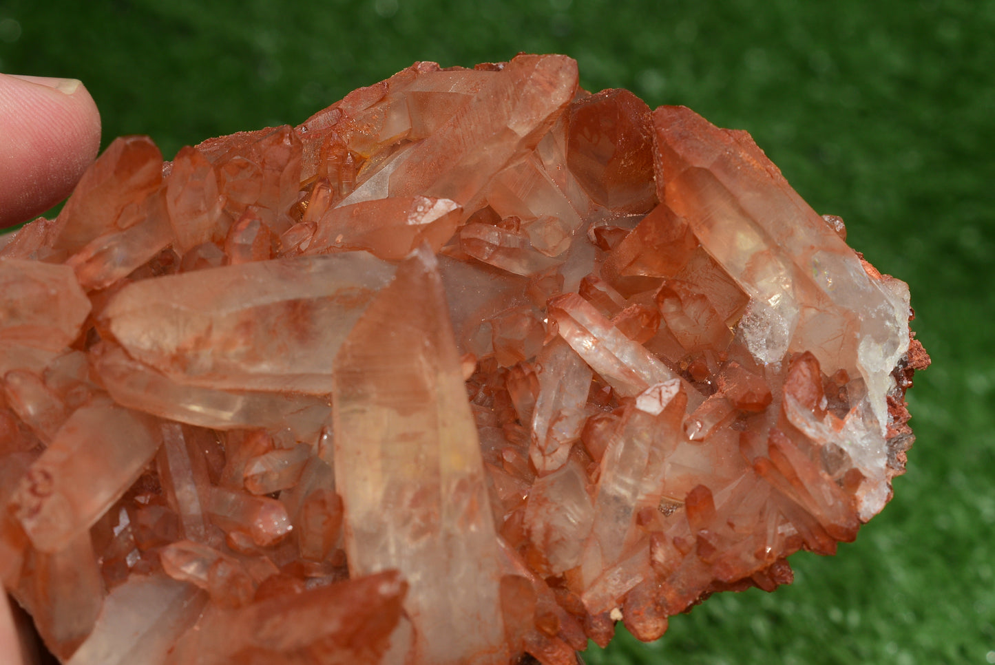 Red Hematoid Quartz Genuine Gemstone Sharp Tower Pointy Cluster Freeform Crystal from Morocco Fire Quartz Red Hematite - MeteoriteNwa.com