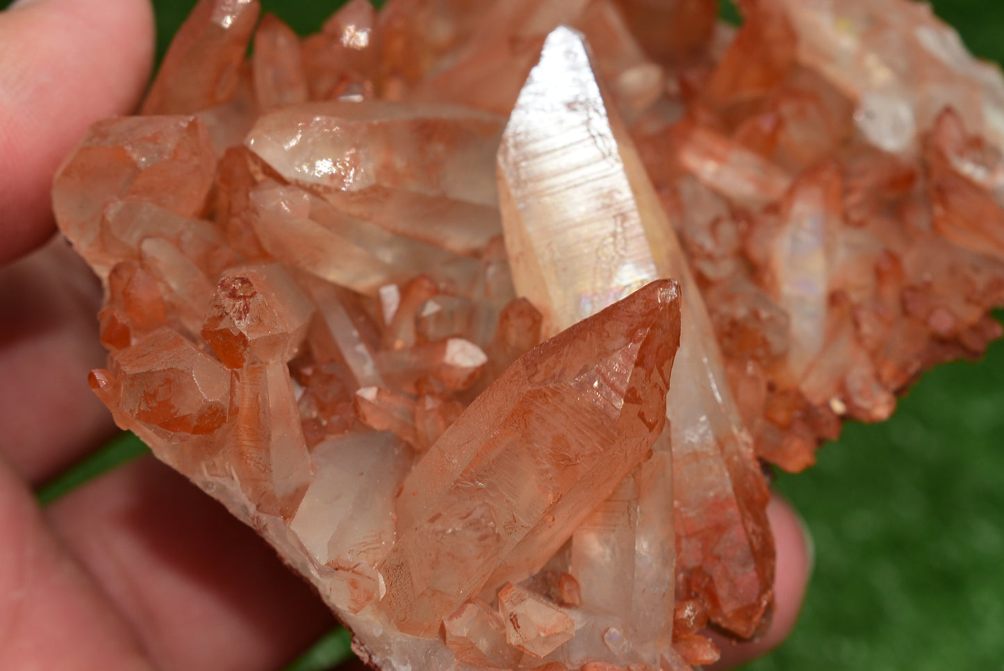Red Hematoid Quartz Genuine Gemstone Sharp Tower Pointy Cluster Freeform Crystal from Morocco Fire Quartz Red Hematite - MeteoriteNwa.com