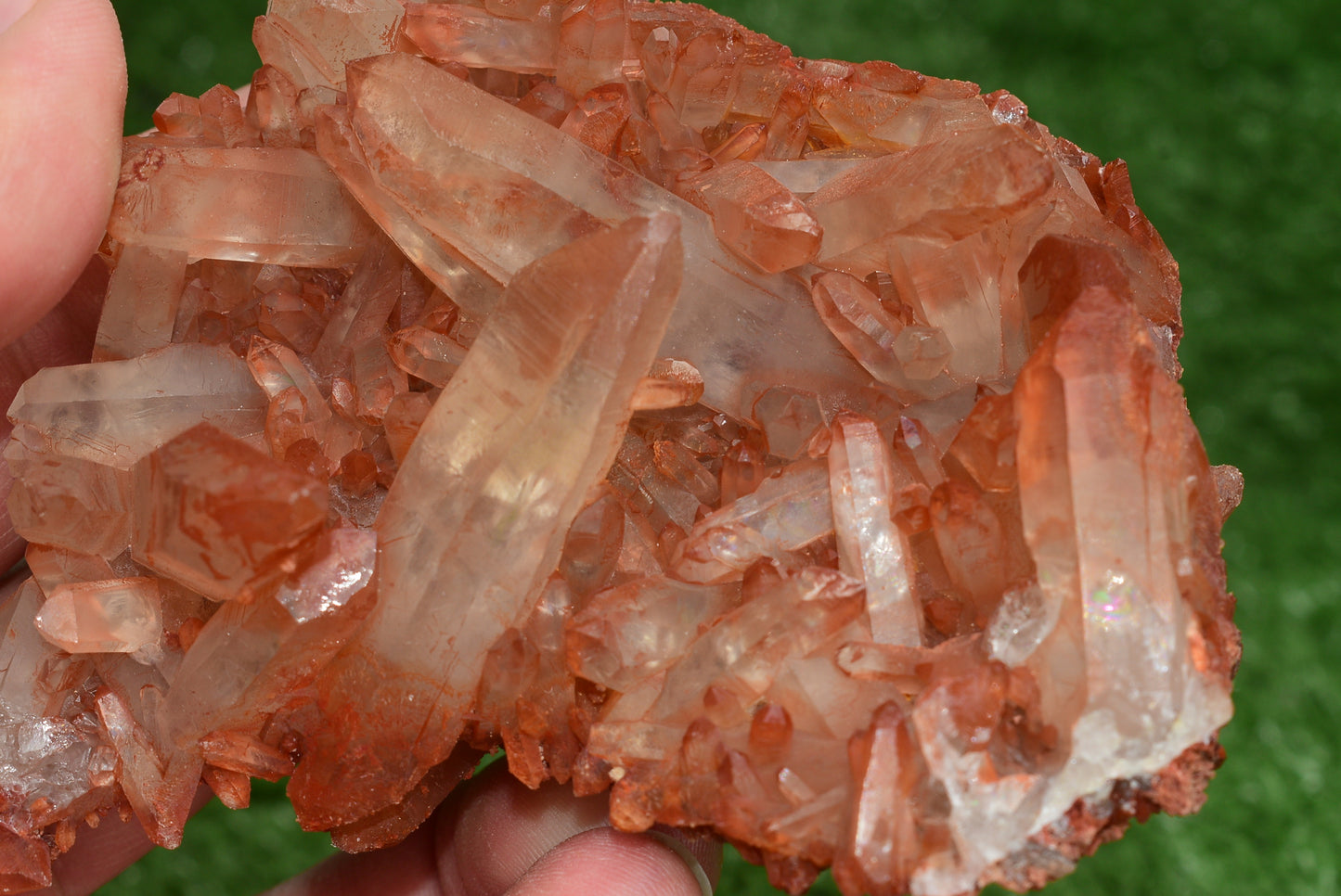 Red Hematoid Quartz Genuine Gemstone Sharp Tower Pointy Cluster Freeform Crystal from Morocco Fire Quartz Red Hematite - MeteoriteNwa.com