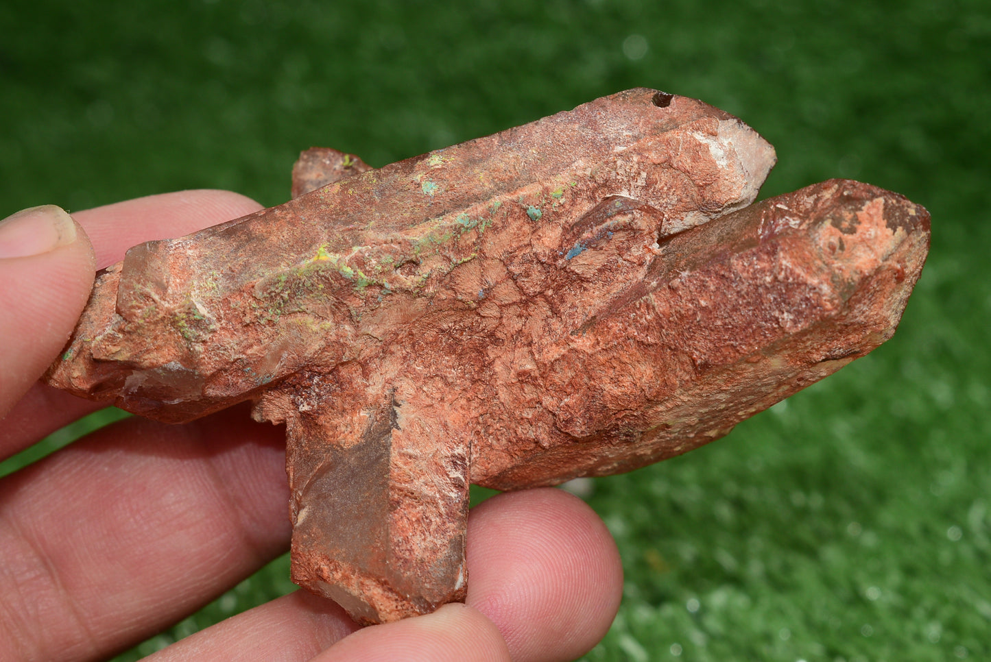 Red Hematoid Quartz Genuine Gemstone Sharp Tower Pointy Cluster Freeform Crystal from Morocco Fire Quartz Red Hematite - MeteoriteNwa.com