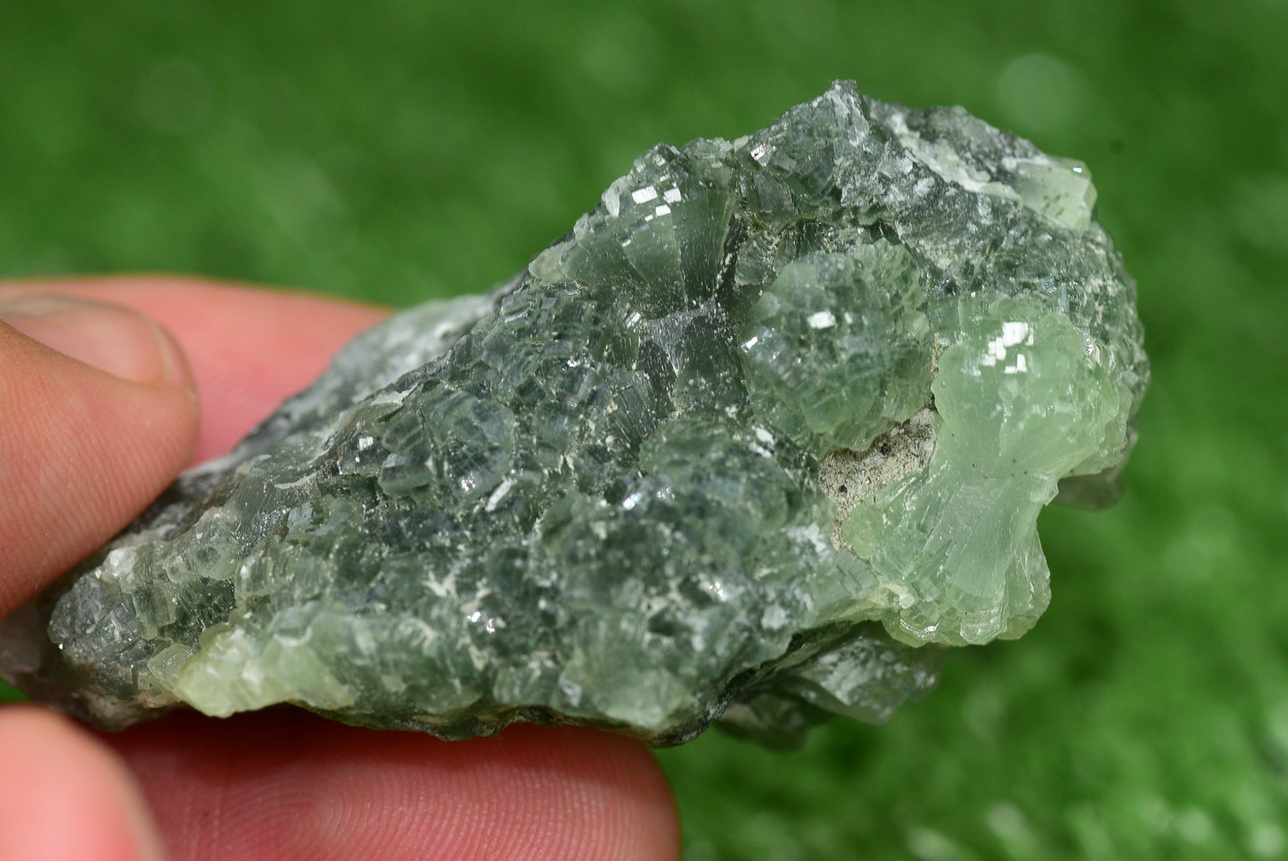 Stunning Raw Prehnite Crystal Cluster from Morocco Unique Botryoidal Formations - MeteoriteNwa.com
