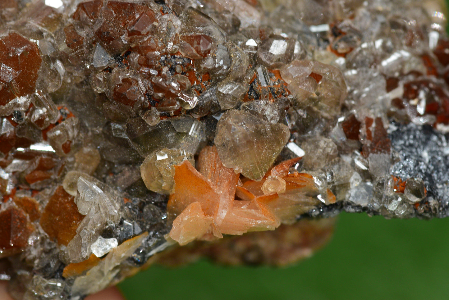 Cerussite with Barite & Dendrite Crystals on Galena RARE Genuine Gemstone from Morocco Fluorescent Mineral Powerful Spiritual Gem - MeteoriteNwa.com