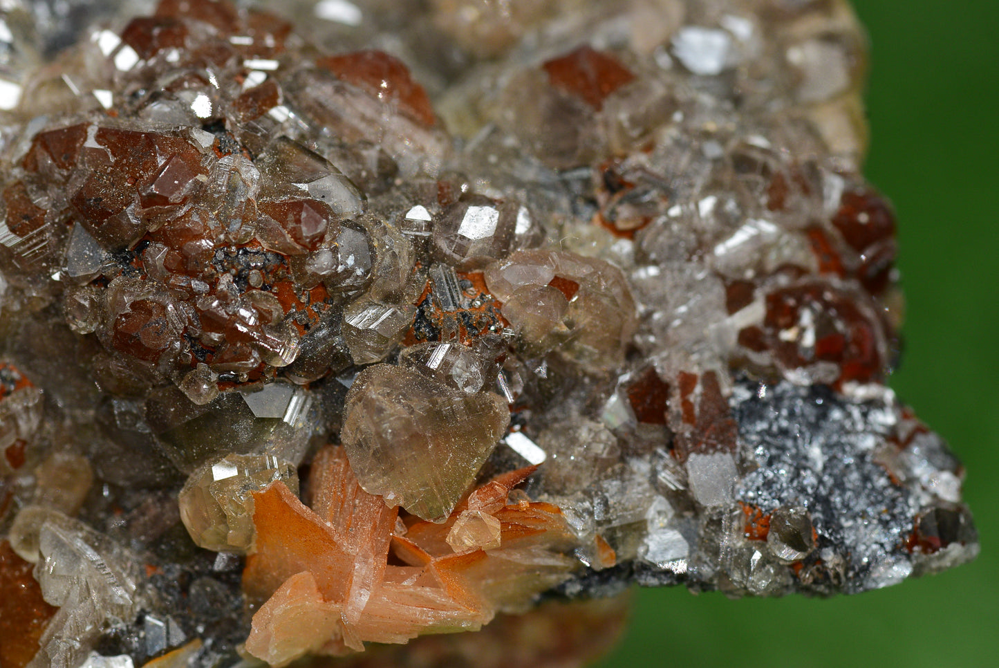 Cerussite with Barite & Dendrite Crystals on Galena RARE Genuine Gemstone from Morocco Fluorescent Mineral Powerful Spiritual Gem - MeteoriteNwa.com
