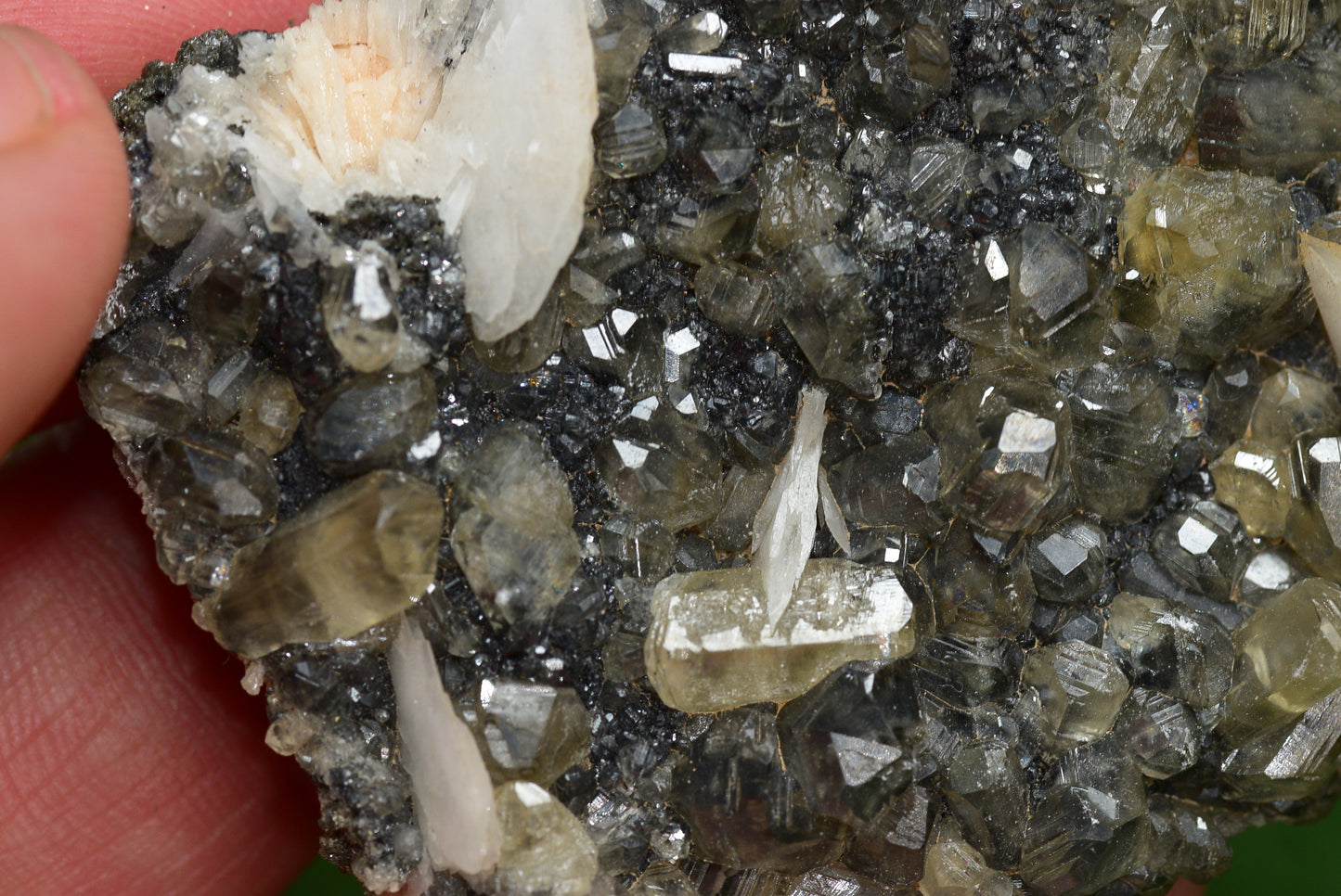 Cerussite with Barite & Dendrite Crystals on Galena RARE Genuine Gemstone from Morocco Fluorescent Mineral Powerful Spiritual Gem - MeteoriteNwa.com