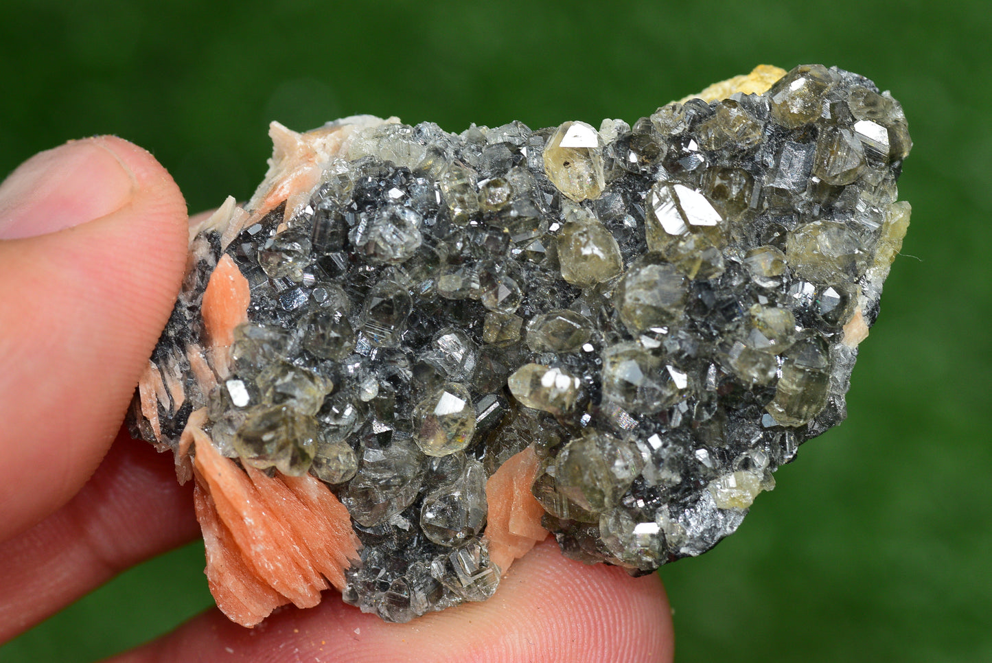 Cerussite with Barite & Dendrite Crystals on Galena RARE Genuine Gemstone from Morocco Fluorescent Mineral Powerful Spiritual Gem - MeteoriteNwa.com