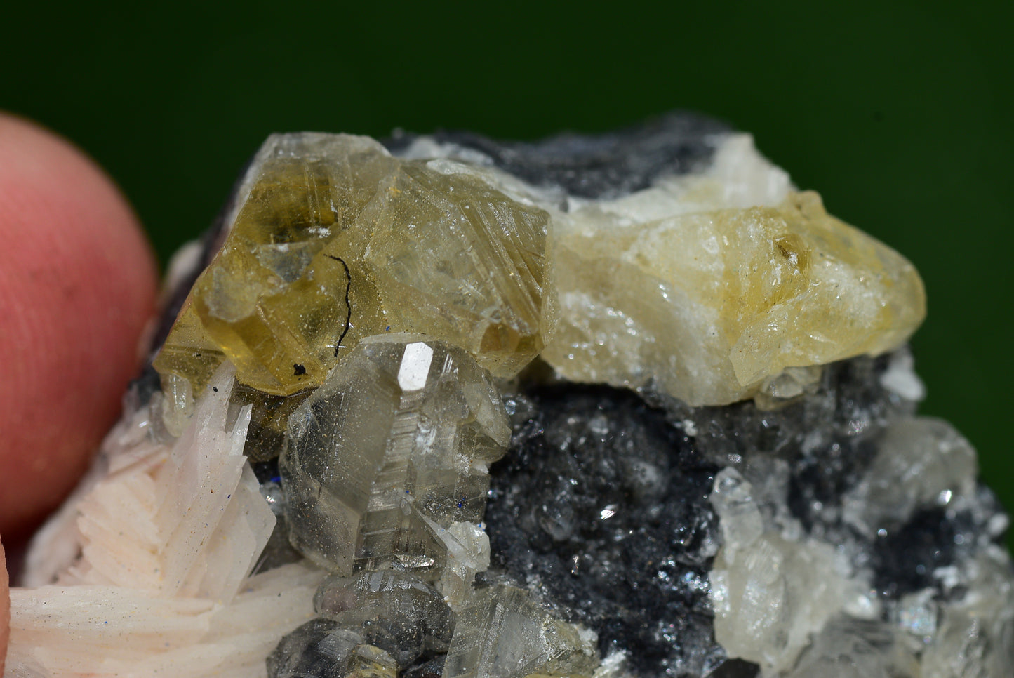 Cerussite with Barite & Dendrite Crystals on Galena RARE Genuine Gemstone from Morocco Fluorescent Mineral Powerful Spiritual Gem - MeteoriteNwa.com