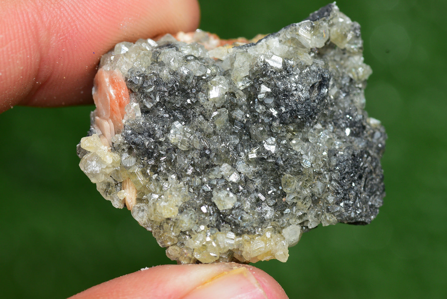 Cerussite with Barite & Dendrite Crystals on Galena RARE Genuine Gemstone from Morocco Fluorescent Mineral Powerful Spiritual Gem - MeteoriteNwa.com