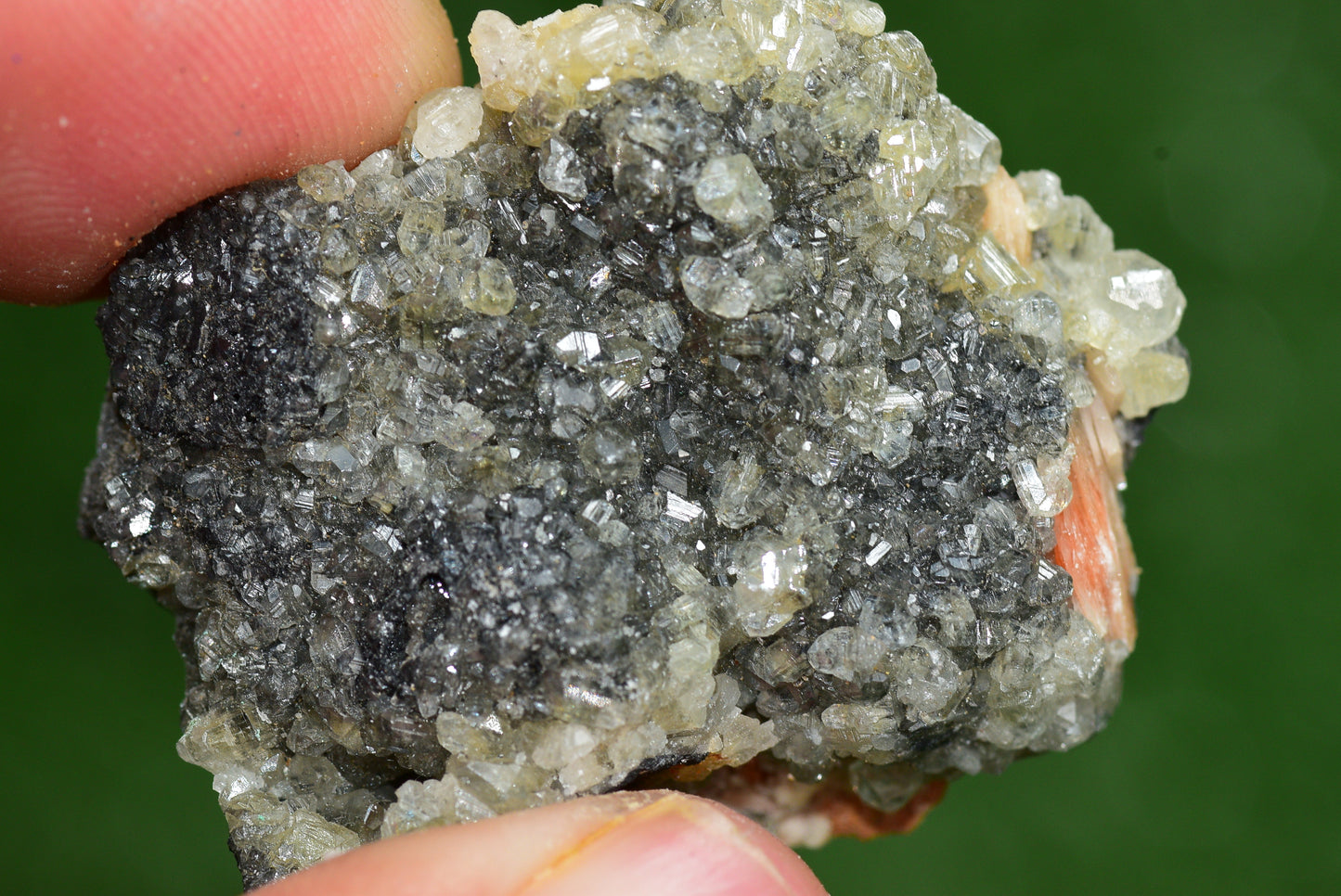 Cerussite with Barite & Dendrite Crystals on Galena RARE Genuine Gemstone from Morocco Fluorescent Mineral Powerful Spiritual Gem - MeteoriteNwa.com
