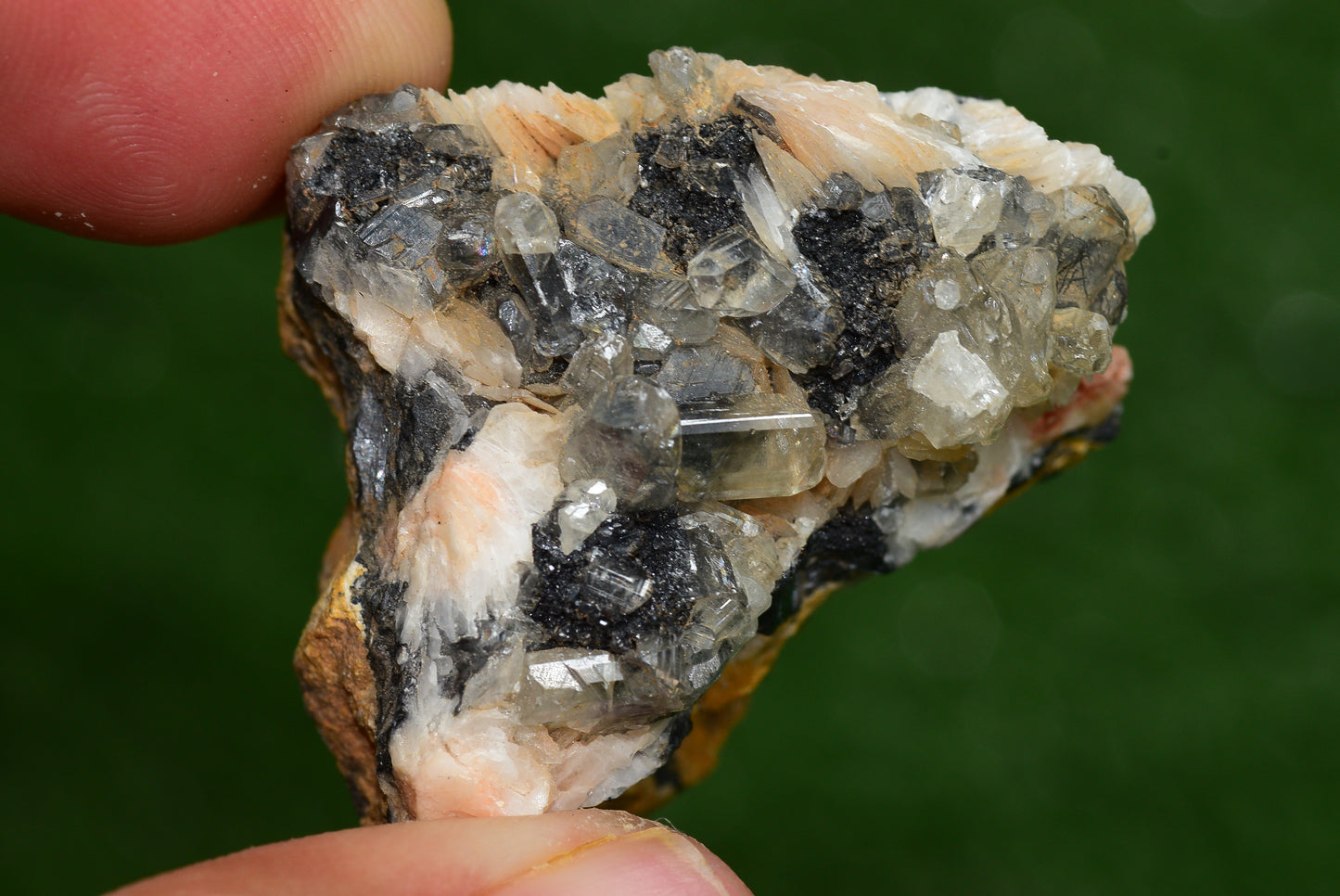 Cerussite with Barite & Dendrite Crystals on Galena RARE Genuine Gemstone from Morocco Fluorescent Mineral Powerful Spiritual Gem - MeteoriteNwa.com