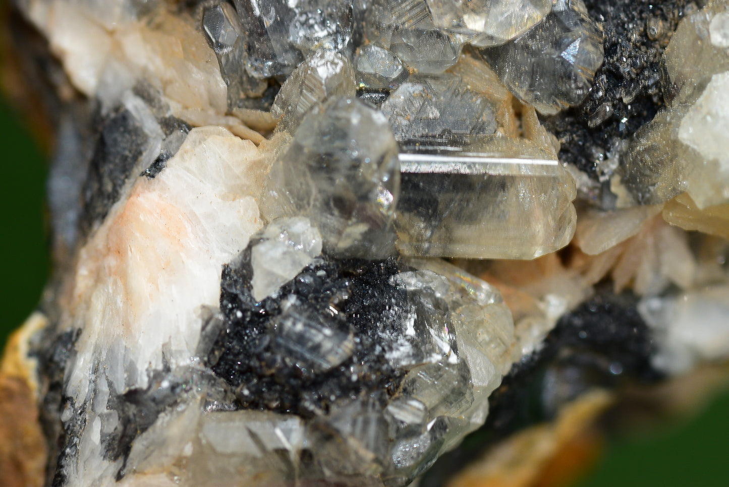 Cerussite with Barite & Dendrite Crystals on Galena RARE Genuine Gemstone from Morocco Fluorescent Mineral Powerful Spiritual Gem - MeteoriteNwa.com