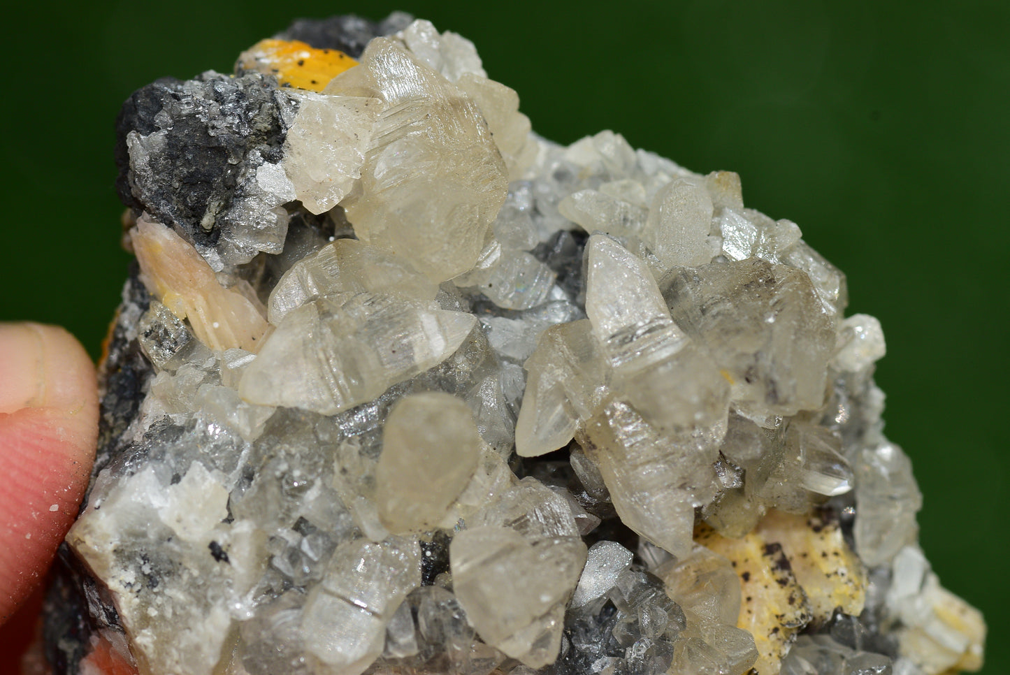 Cerussite with Barite & Dendrite Crystals on Galena RARE Genuine Gemstone from Morocco Fluorescent Mineral Powerful Spiritual Gem - MeteoriteNwa.com