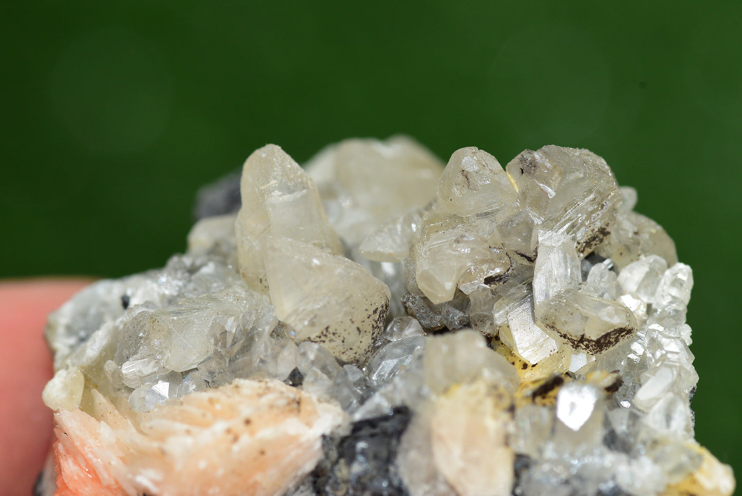 Cerussite with Barite & Dendrite Crystals on Galena RARE Genuine Gemstone from Morocco Fluorescent Mineral Powerful Spiritual Gem - MeteoriteNwa.com