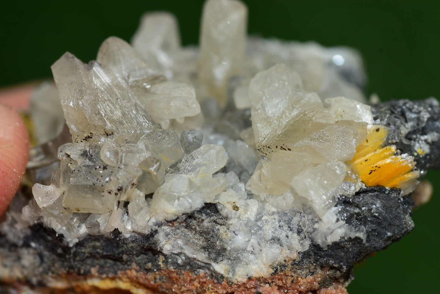 Cerussite with Barite & Dendrite Crystals on Galena RARE Genuine Gemstone from Morocco Fluorescent Mineral Powerful Spiritual Gem - MeteoriteNwa.com