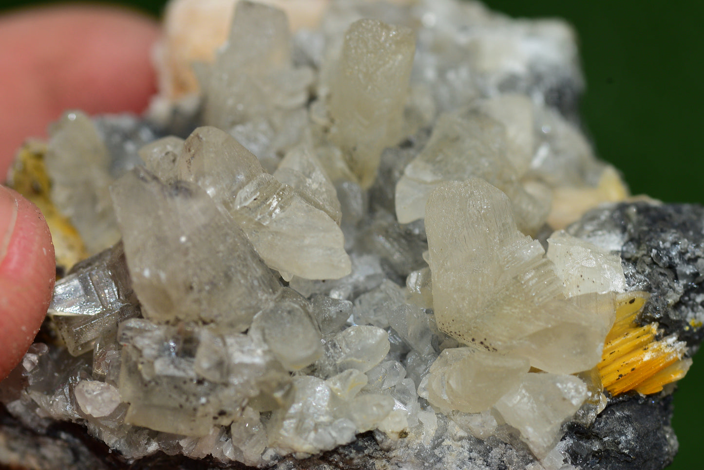 Cerussite with Barite & Dendrite Crystals on Galena RARE Genuine Gemstone from Morocco Fluorescent Mineral Powerful Spiritual Gem - MeteoriteNwa.com