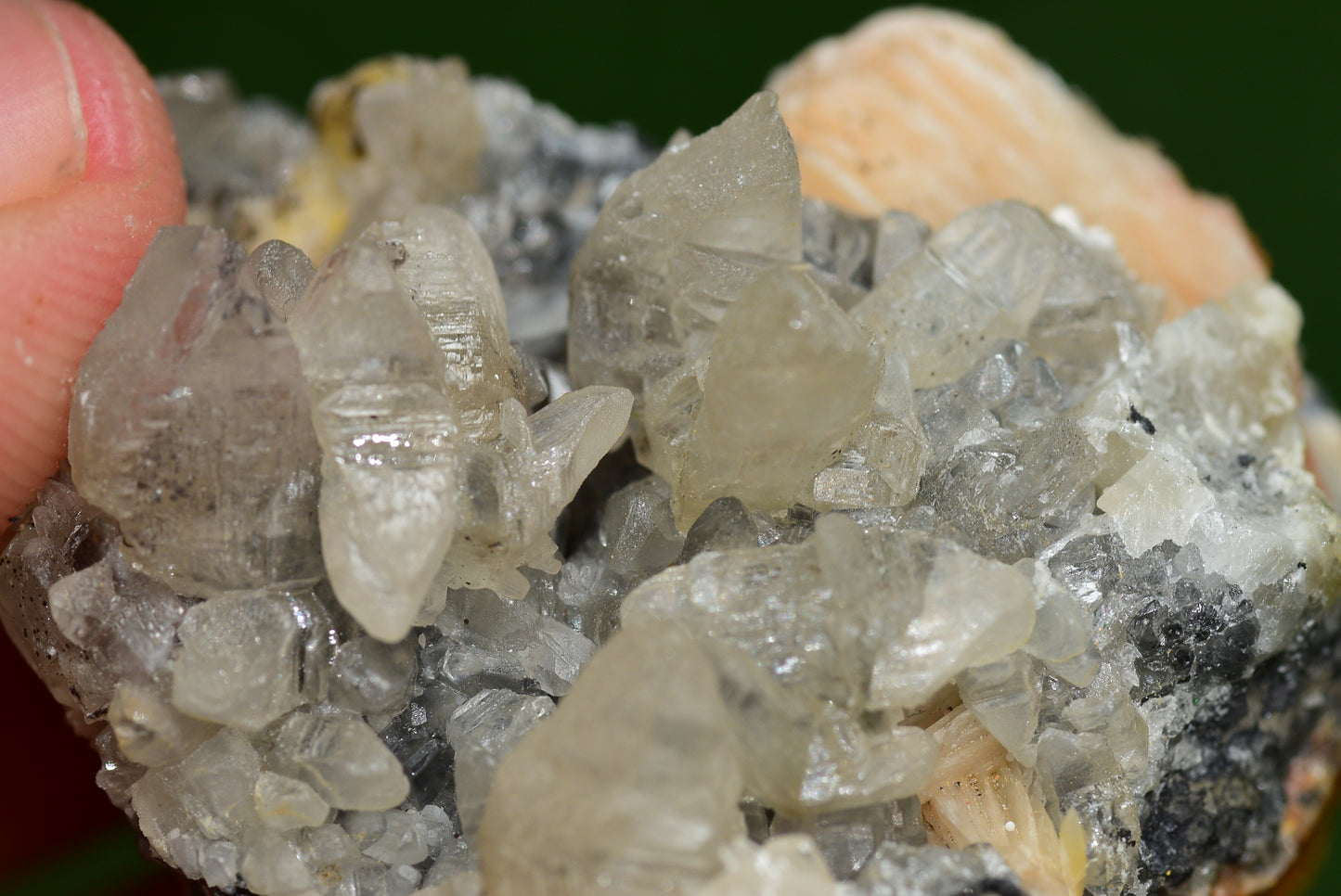 Cerussite with Barite & Dendrite Crystals on Galena RARE Genuine Gemstone from Morocco Fluorescent Mineral Powerful Spiritual Gem - MeteoriteNwa.com