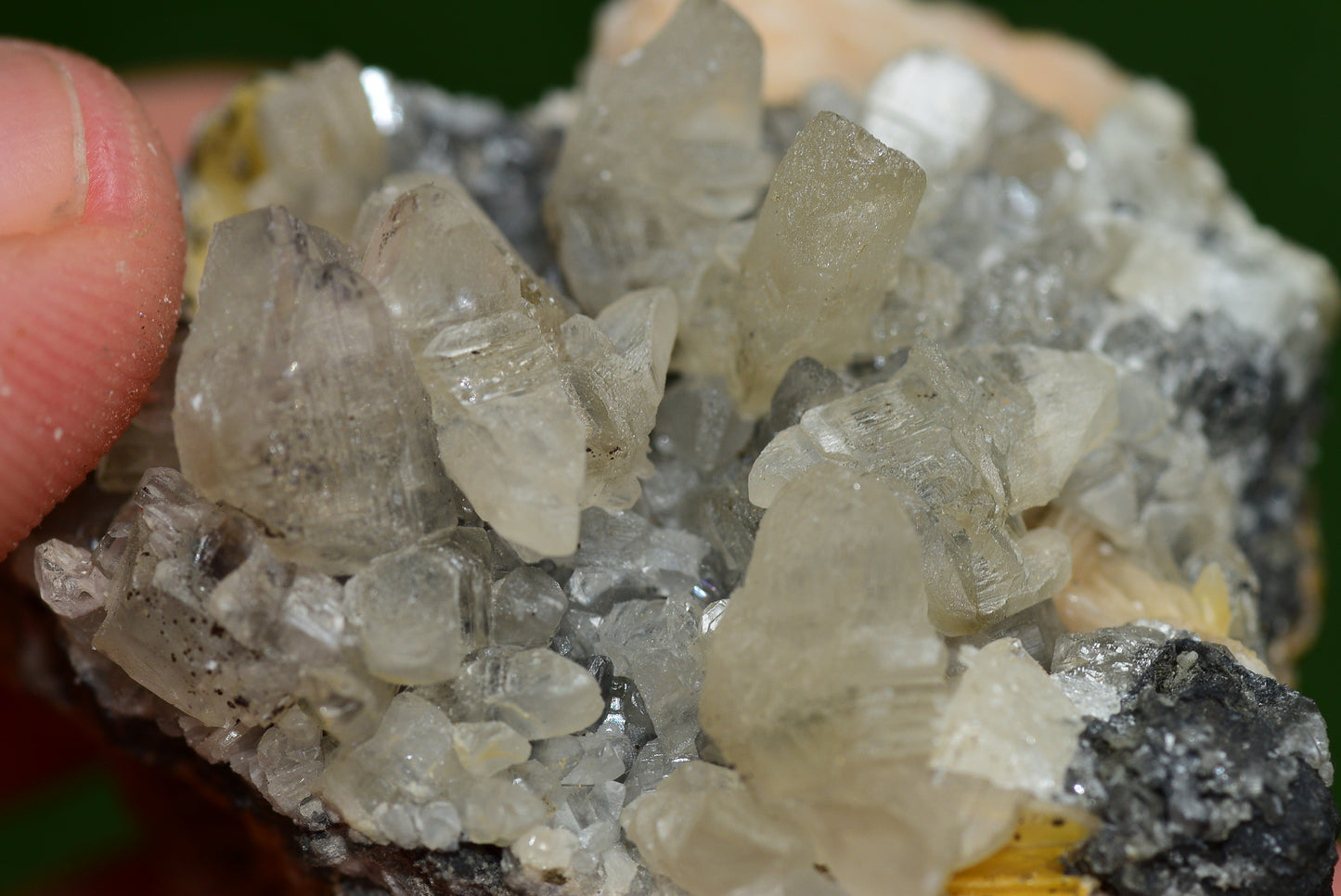 Cerussite with Barite & Dendrite Crystals on Galena RARE Genuine Gemstone from Morocco Fluorescent Mineral Powerful Spiritual Gem - MeteoriteNwa.com