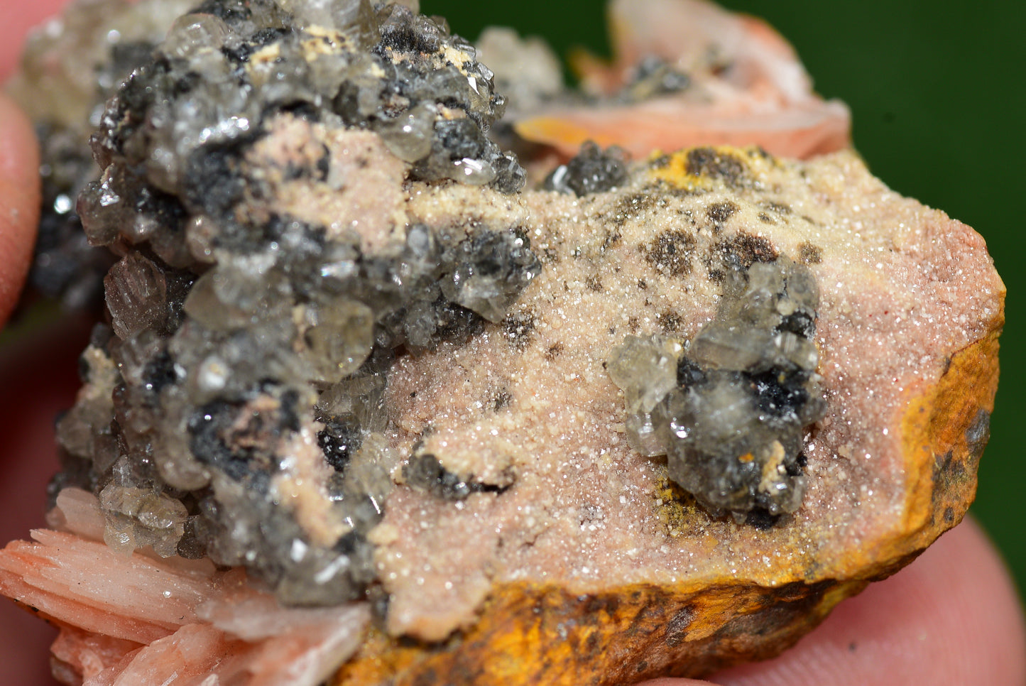 Cerussite with Barite & Dendrite Crystals on Galena RARE Genuine Gemstone from Morocco Fluorescent Mineral Powerful Spiritual Gem - MeteoriteNwa.com