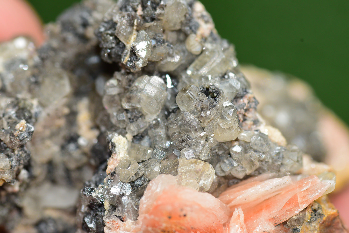 Cerussite with Barite & Dendrite Crystals on Galena RARE Genuine Gemstone from Morocco Fluorescent Mineral Powerful Spiritual Gem - MeteoriteNwa.com