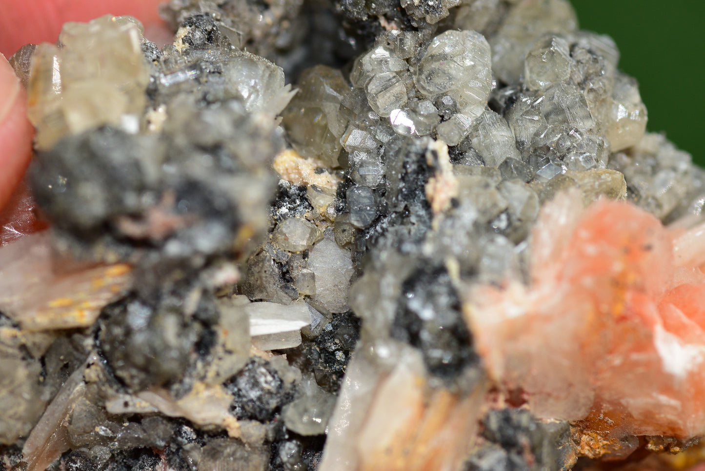 Cerussite with Barite & Dendrite Crystals on Galena RARE Genuine Gemstone from Morocco Fluorescent Mineral Powerful Spiritual Gem - MeteoriteNwa.com