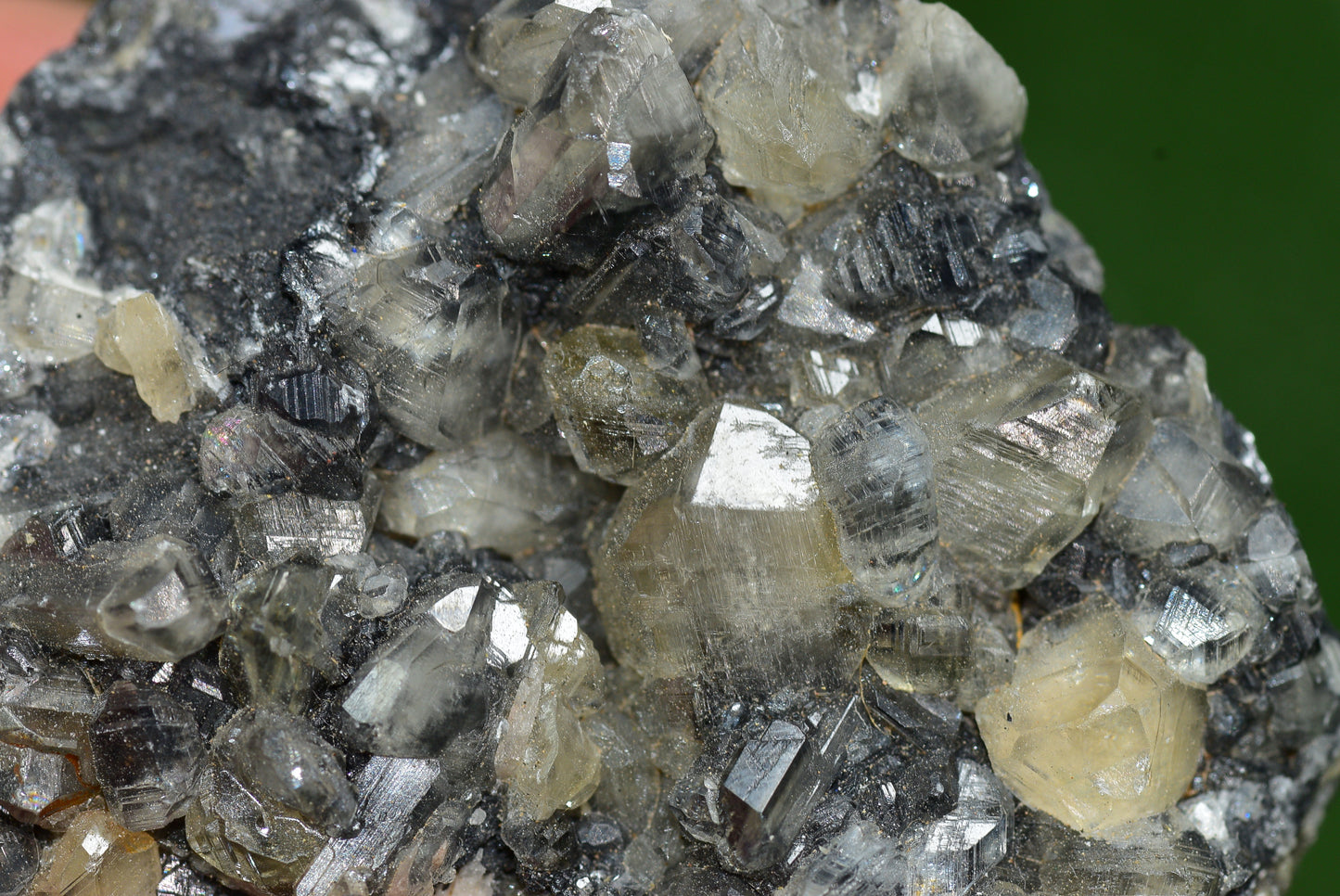 Cerussite with Barite & Dendrite Crystals on Galena RARE Genuine Gemstone from Morocco Fluorescent Mineral Powerful Spiritual Gem - MeteoriteNwa.com