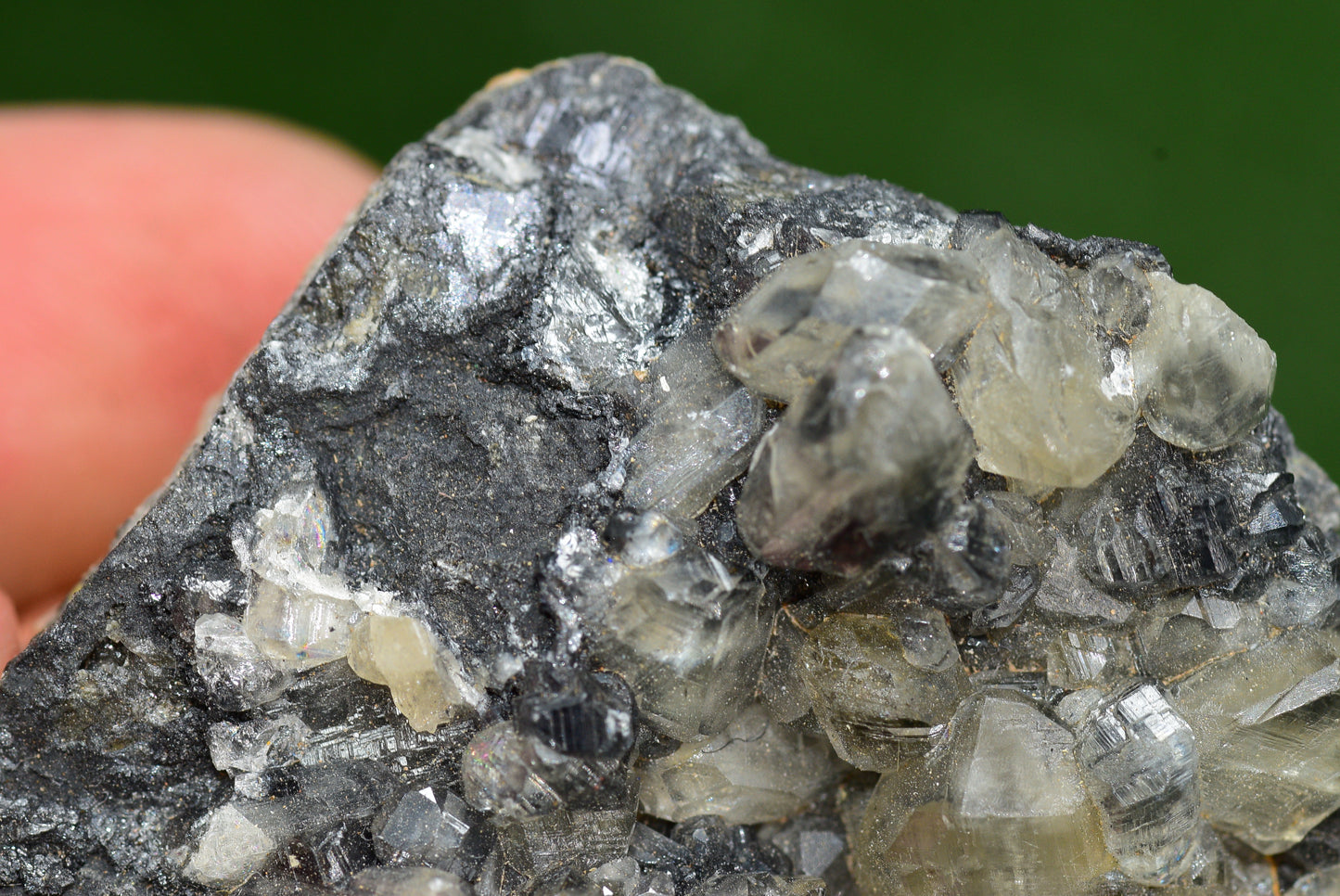 Cerussite with Barite & Dendrite Crystals on Galena RARE Genuine Gemstone from Morocco Fluorescent Mineral Powerful Spiritual Gem - MeteoriteNwa.com
