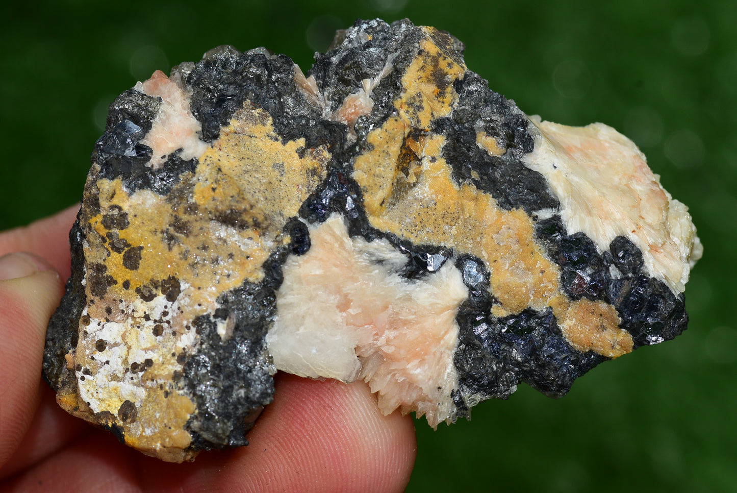 Cerussite with Barite & Dendrite Crystals on Galena RARE Genuine Gemstone from Morocco Fluorescent Mineral Powerful Spiritual Gem - MeteoriteNwa.com