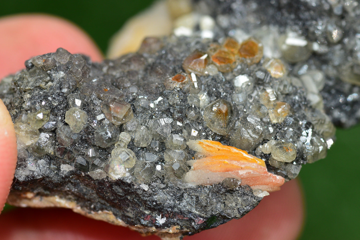 Cerussite with Barite & Dendrite Crystals on Galena RARE Genuine Gemstone from Morocco Fluorescent Mineral Powerful Spiritual Gem - MeteoriteNwa.com