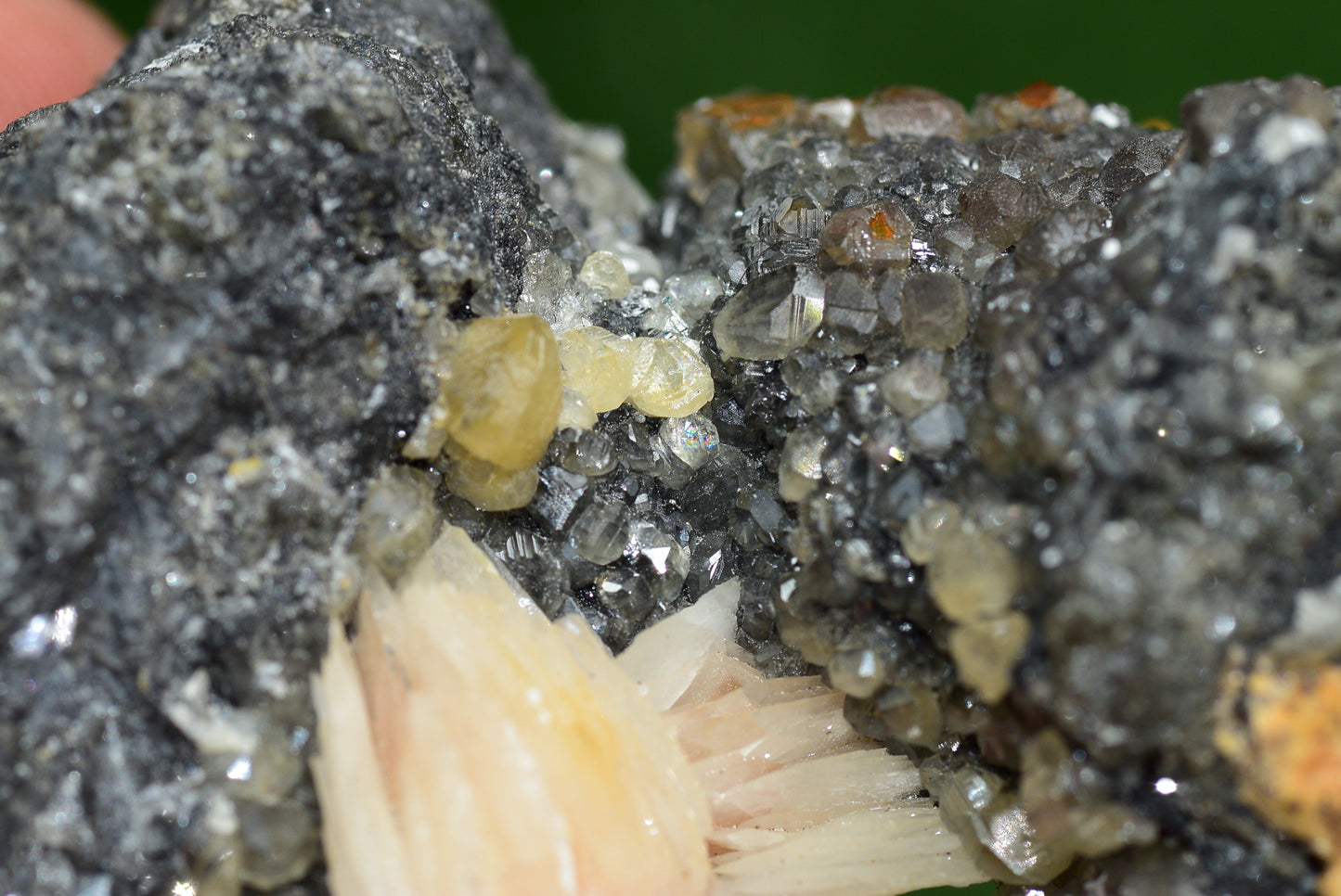 Cerussite with Barite & Dendrite Crystals on Galena RARE Genuine Gemstone from Morocco Fluorescent Mineral Powerful Spiritual Gem - MeteoriteNwa.com