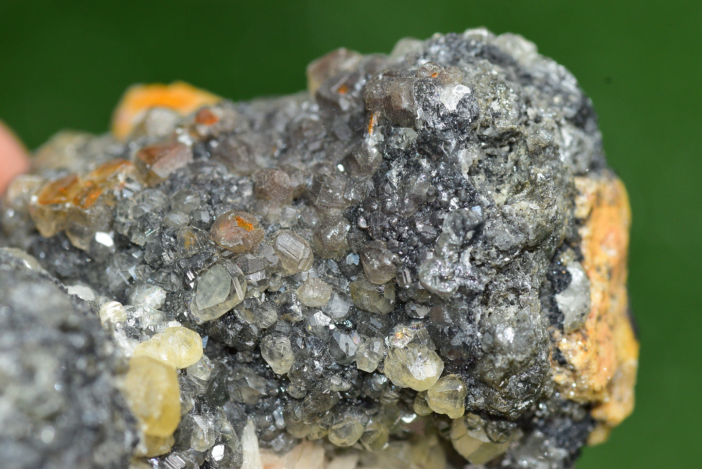 Cerussite with Barite & Dendrite Crystals on Galena RARE Genuine Gemstone from Morocco Fluorescent Mineral Powerful Spiritual Gem - MeteoriteNwa.com