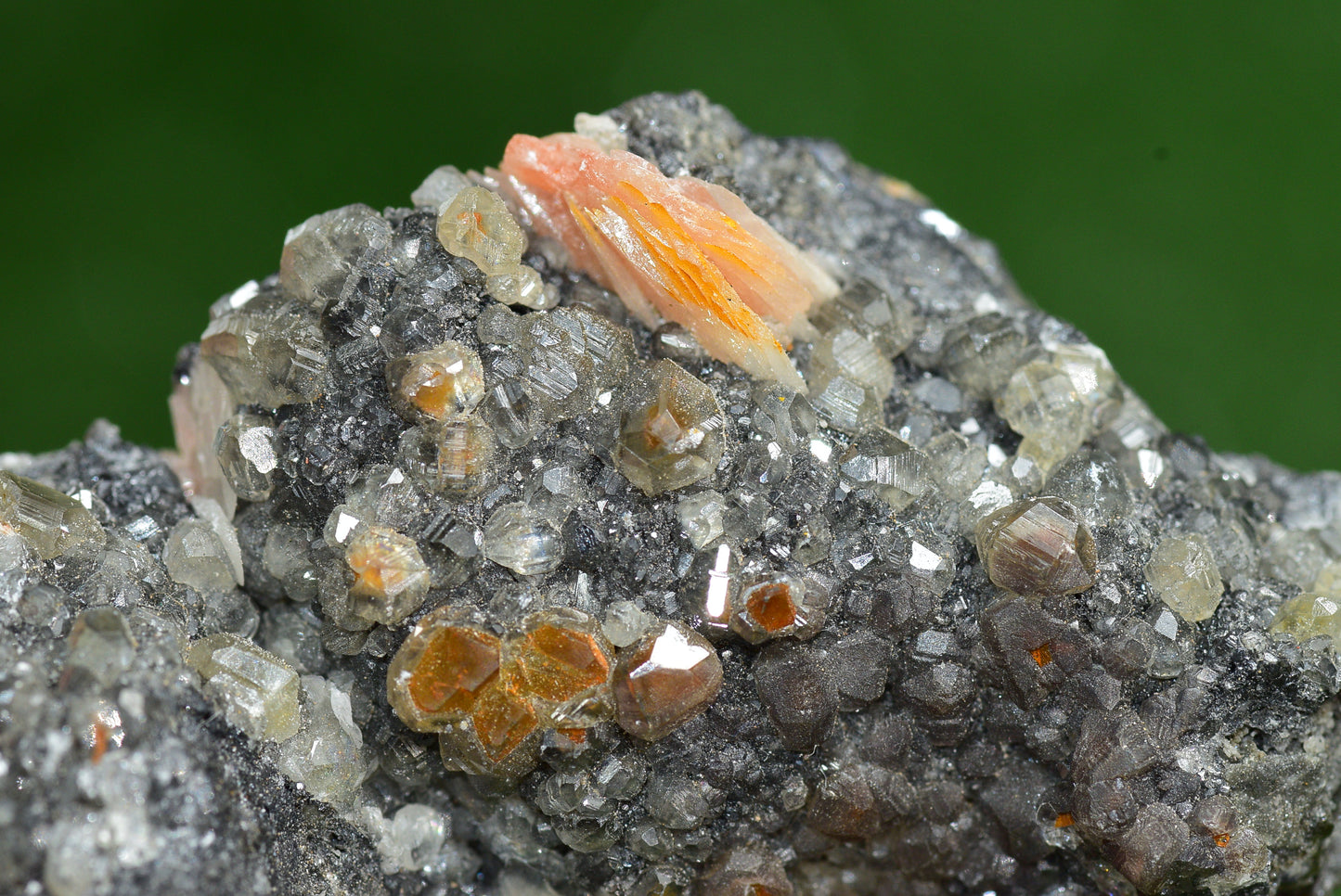 Cerussite with Barite & Dendrite Crystals on Galena RARE Genuine Gemstone from Morocco Fluorescent Mineral Powerful Spiritual Gem - MeteoriteNwa.com