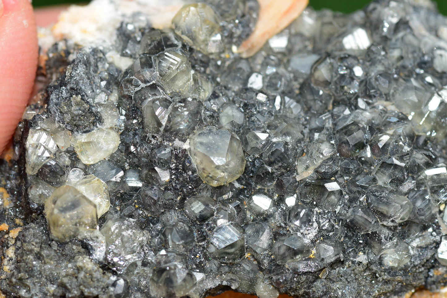 Cerussite with Barite & Dendrite Crystals on Galena RARE Genuine Gemstone from Morocco Fluorescent Mineral Powerful Spiritual Gem - MeteoriteNwa.com