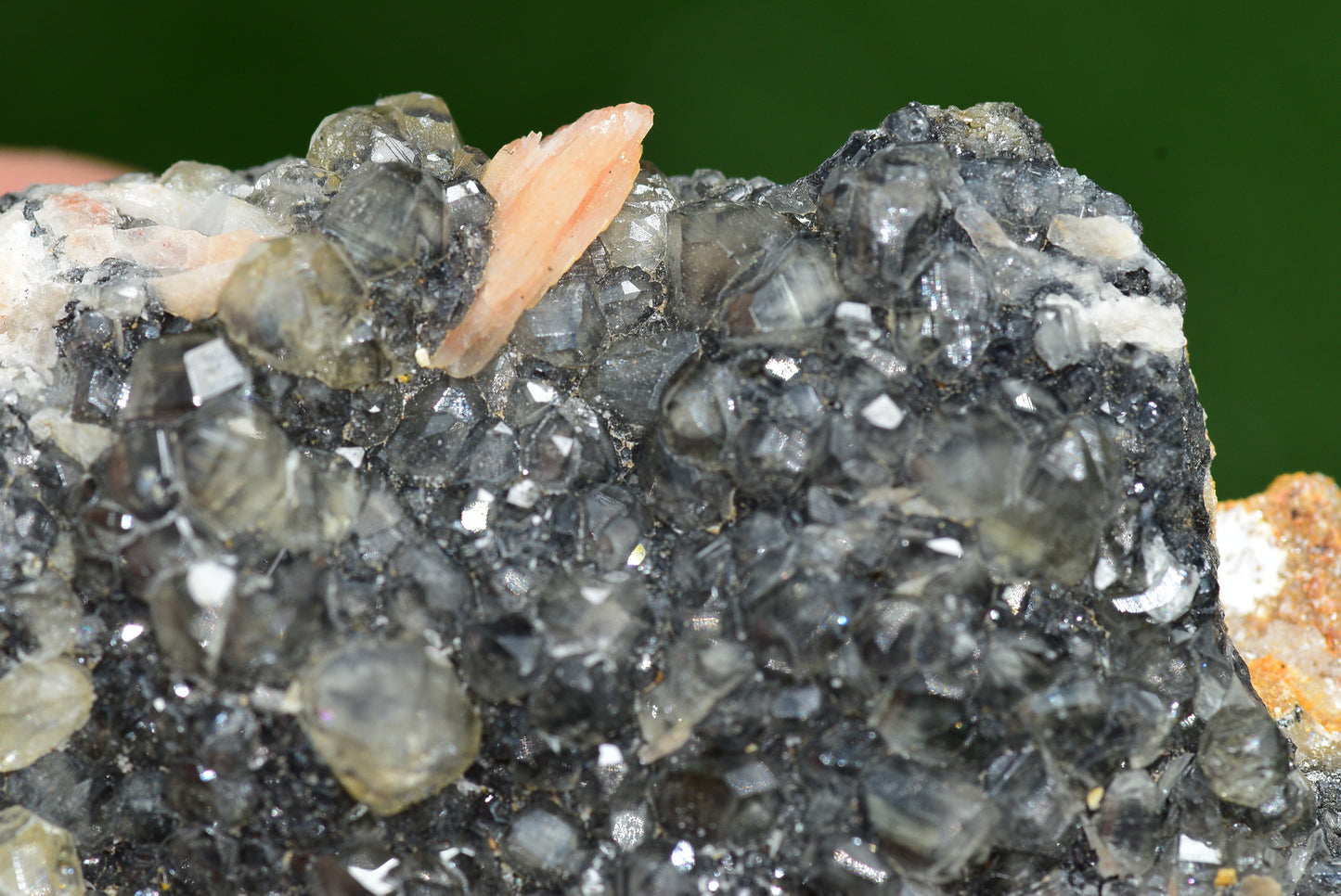 Cerussite with Barite & Dendrite Crystals on Galena RARE Genuine Gemstone from Morocco Fluorescent Mineral Powerful Spiritual Gem - MeteoriteNwa.com