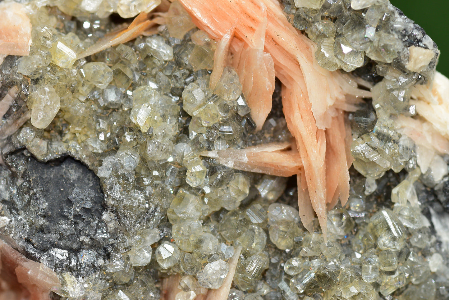 Cerussite with Barite & Dendrite Crystals on Galena RARE Genuine Gemstone from Morocco Fluorescent Mineral Powerful Spiritual Gem - MeteoriteNwa.com