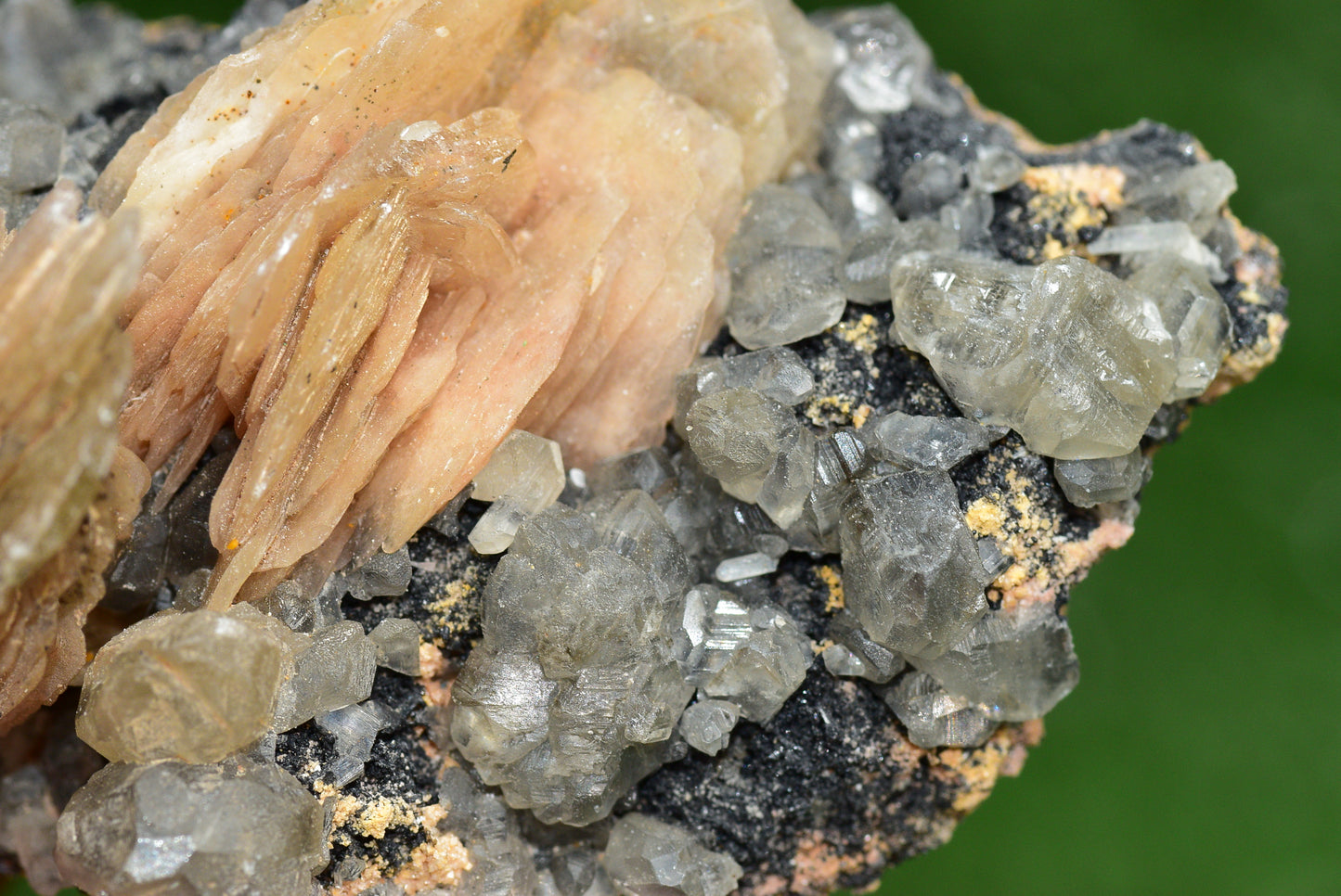 Cerussite with Barite & Dendrite Crystals on Galena RARE Genuine Gemstone from Morocco Fluorescent Mineral Powerful Spiritual Gem - MeteoriteNwa.com