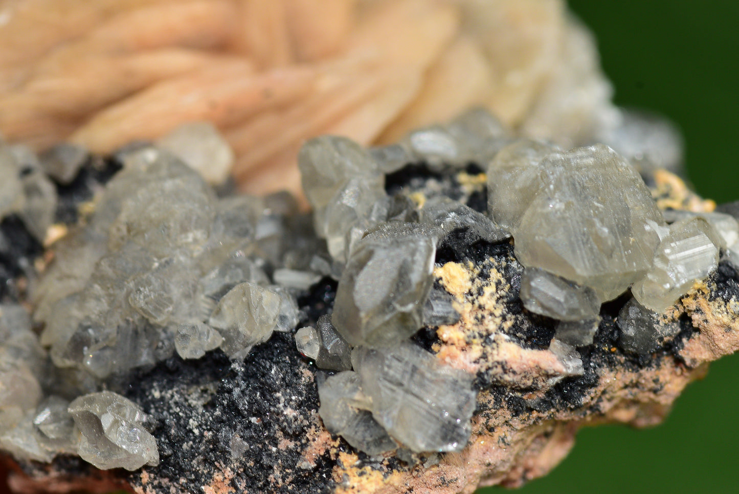 Cerussite with Barite & Dendrite Crystals on Galena RARE Genuine Gemstone from Morocco Fluorescent Mineral Powerful Spiritual Gem - MeteoriteNwa.com