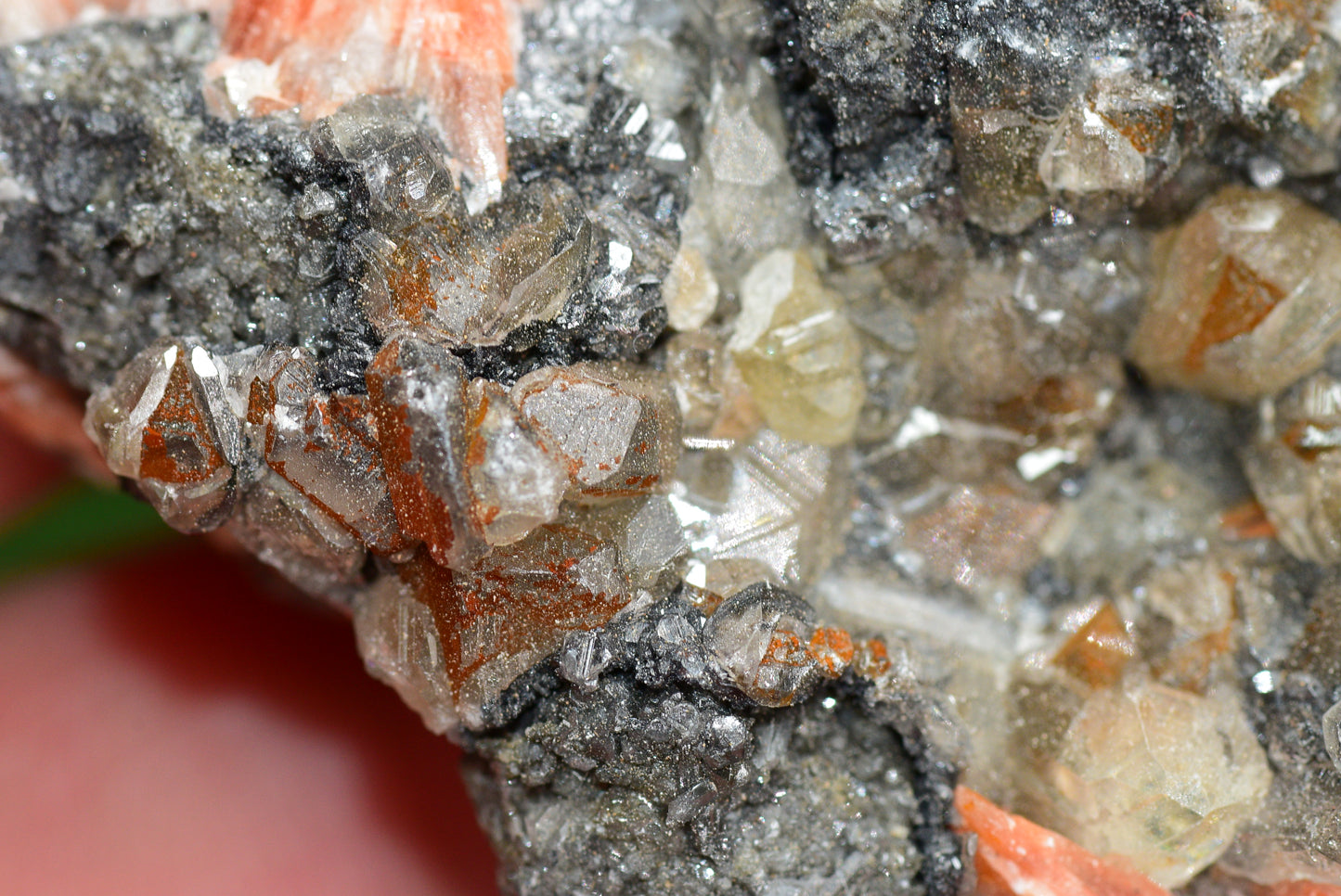 Cerussite with Barite & Dendrite Crystals on Galena RARE Genuine Gemstone from Morocco Fluorescent Mineral Powerful Spiritual Gem - MeteoriteNwa.com
