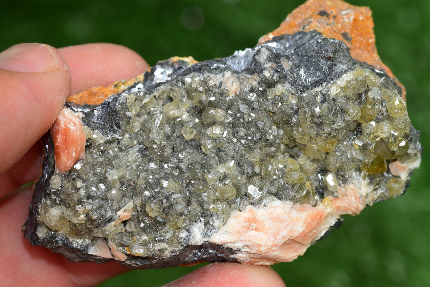 Cerussite with Barite & Dendrite Crystals on Galena RARE Genuine Gemstone from Morocco Fluorescent Mineral Powerful Spiritual Gem - MeteoriteNwa.com