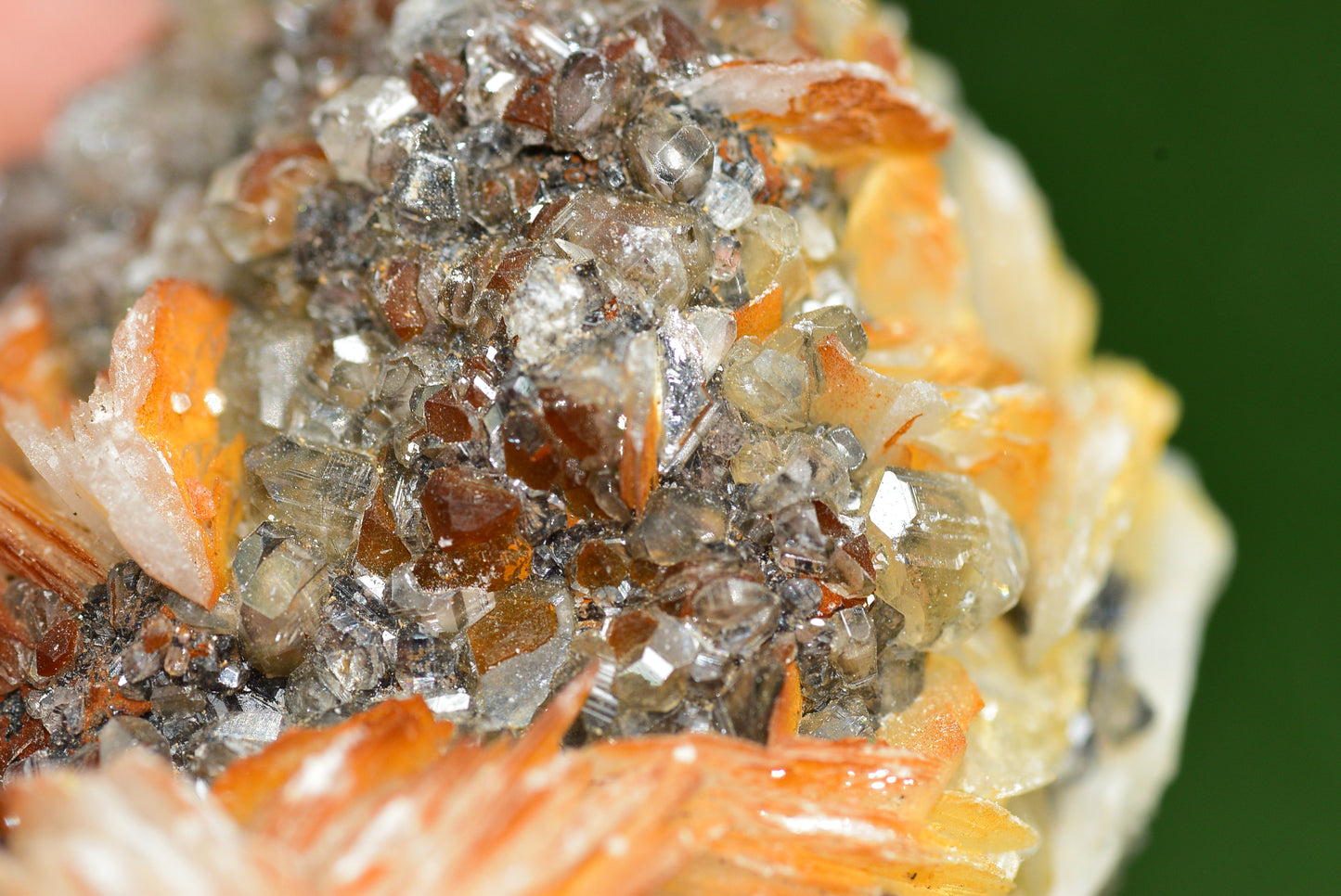 Cerussite with Barite & Dendrite Crystals on Galena RARE Genuine Gemstone from Morocco Fluorescent Mineral Powerful Spiritual Gem - MeteoriteNwa.com